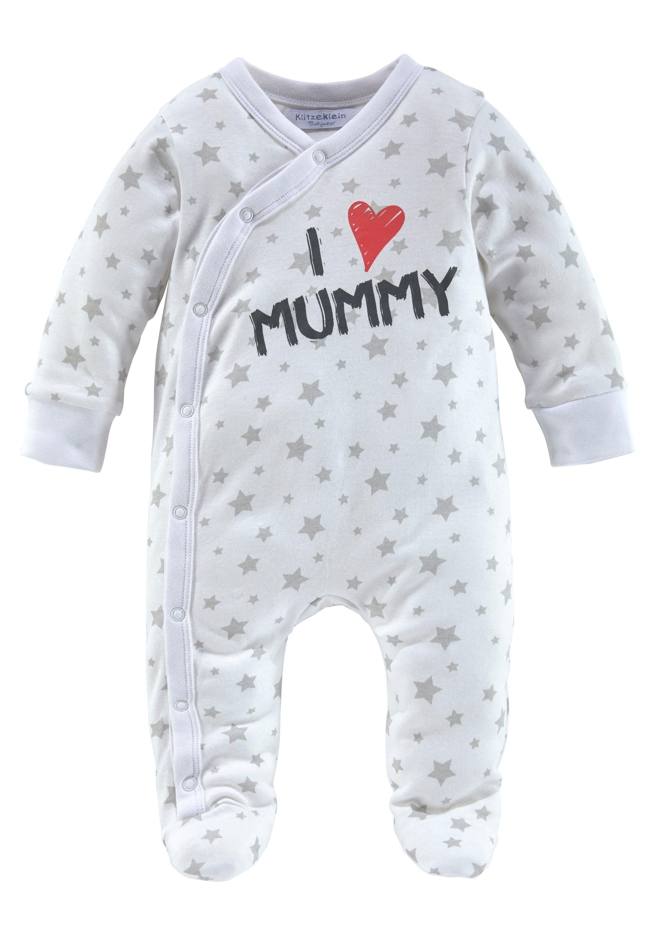KIDSWORLD Schlafoverall 2er Schlafoveralls: I love Mummy / I love Daddy (Packung, 2-tlg., 2) aus Bio-Baumwolle, Baby-Overalls
