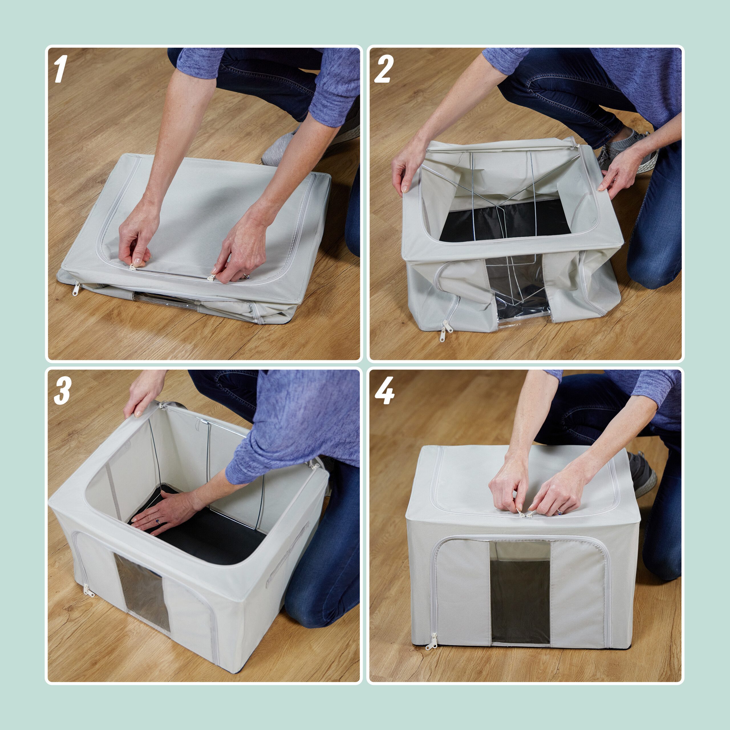 relaxdays Unterbettkommode Aufbewahrungstasche im 2er Set (2er Set), L