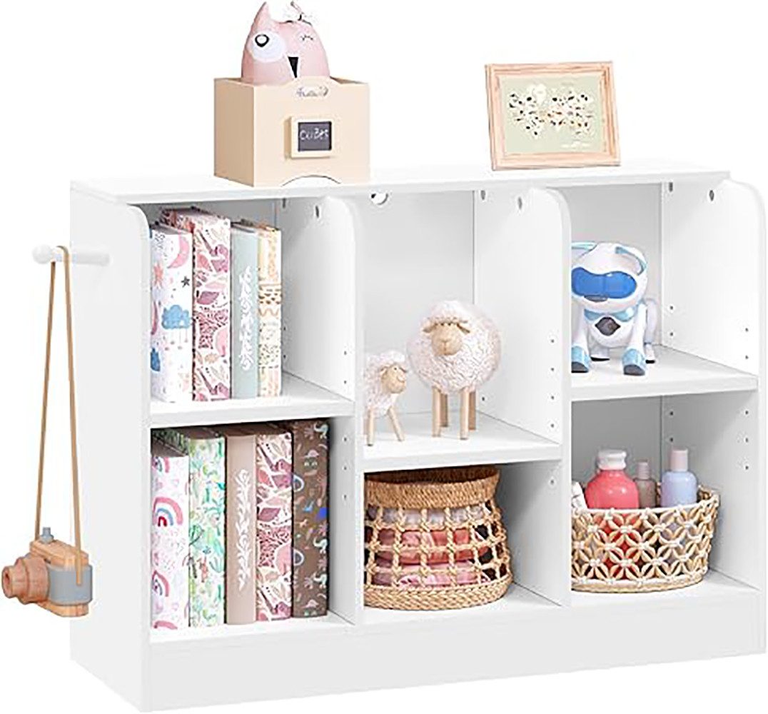 EUGAD Kinderregal, 1-tlg., mit 2 Ebenen 6 offenen Fächern, verstellbare Reg günstig online kaufen