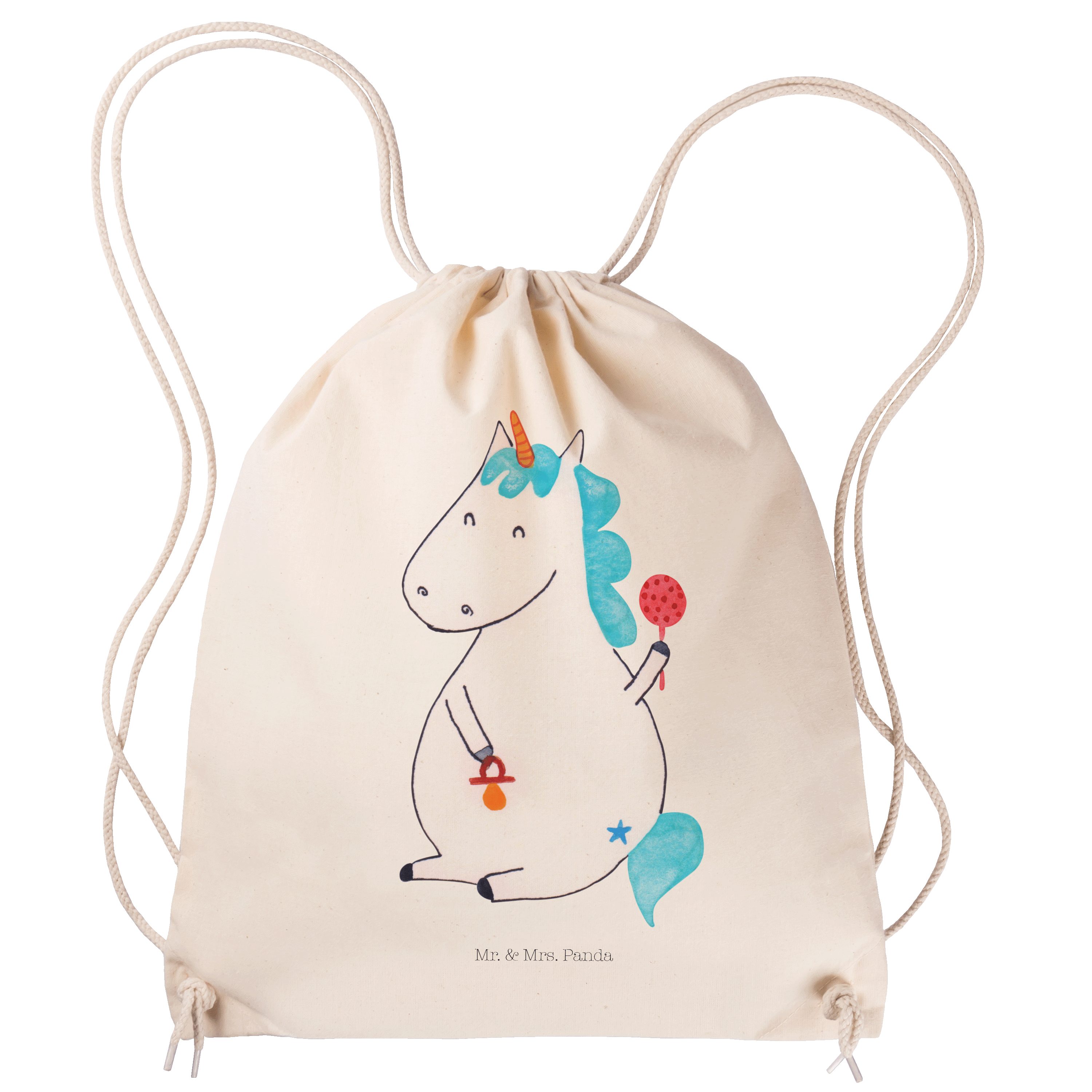 Unicorn, Baby - - Deko, Sporttasche & Geschenk, Stoffbe Transparent (1-tlg) Einhorn Einhorn Panda Mr. Mrs.