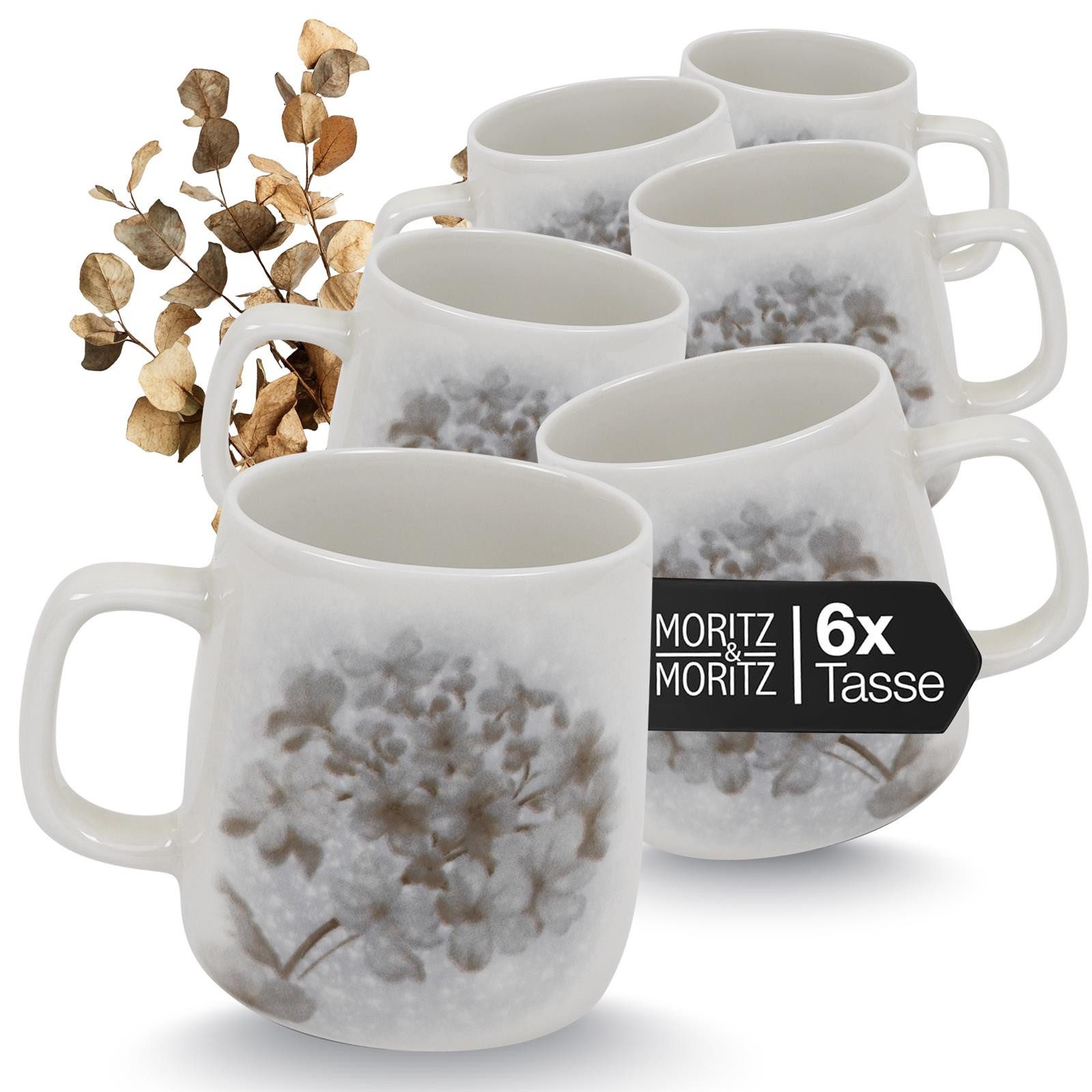 Moritz & Moritz Tasse BLOSSOM Kaffeebecher, 6er, 6-tlg., Porzellan, Hochwertiges Porzellan, Spülmaschinengeeignet