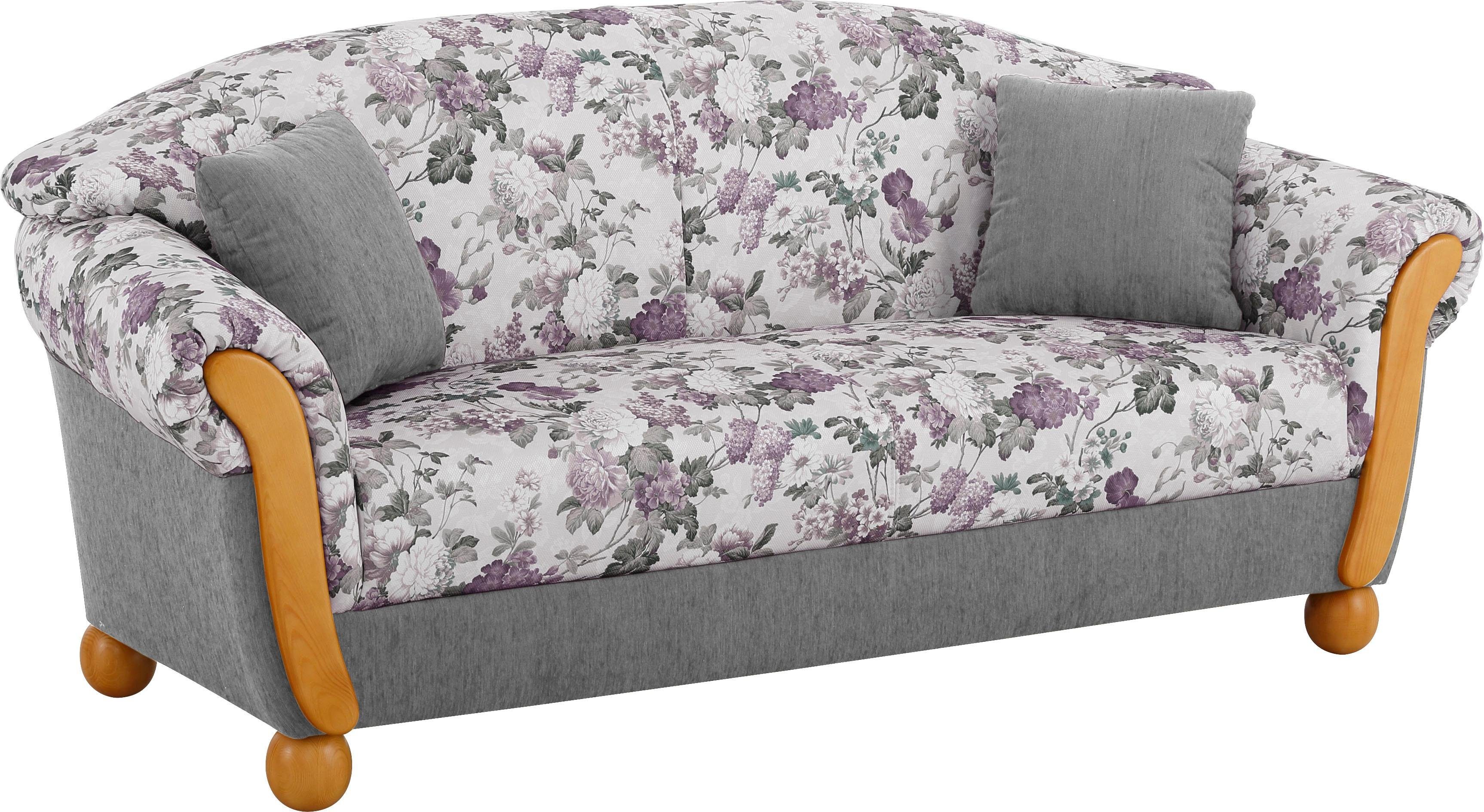 Home affaire 3-Sitzer Milano, bequemes Sofa mit geschwungenen Armlehnen, Landhaus-Stil