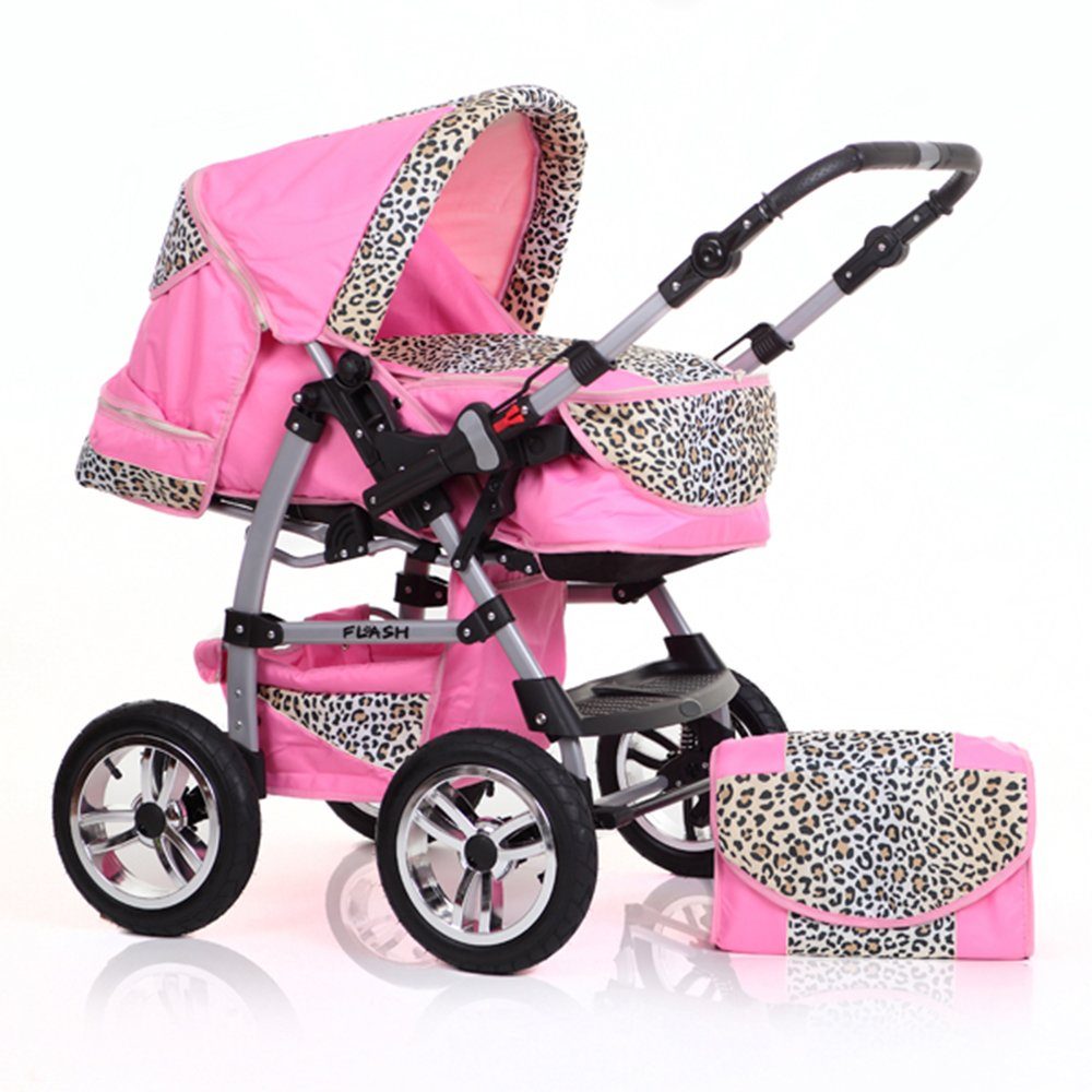 Pink-Leo - - babies-on-wheels in 18 2 Flash Teile 14 Kinderwagen-Set 1 in Kombi-Kinderwagen Farben