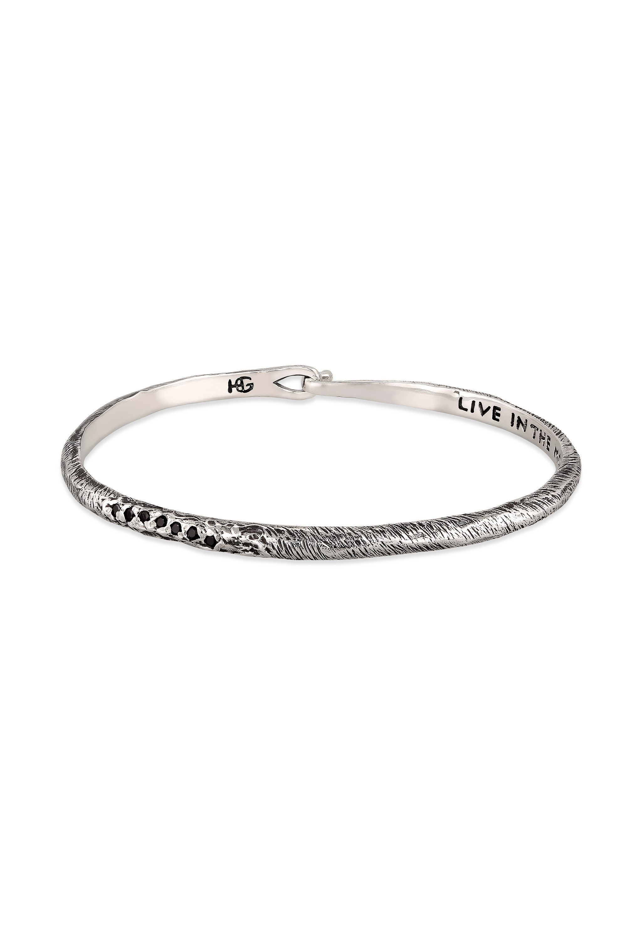 HAZE & GLORY Armreif Bangle Zirkonia Schwarz 925 Sterling Silber (kein Set)