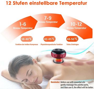 Brücke Vakuum-Massager 4-in-1-Smart-Elektro-Schröpf Behandlungsset, Vakuum Massagegerät, Gua-Sha-Schröpfmassagegerät zur Linderung von Körpermuskelschmerzen