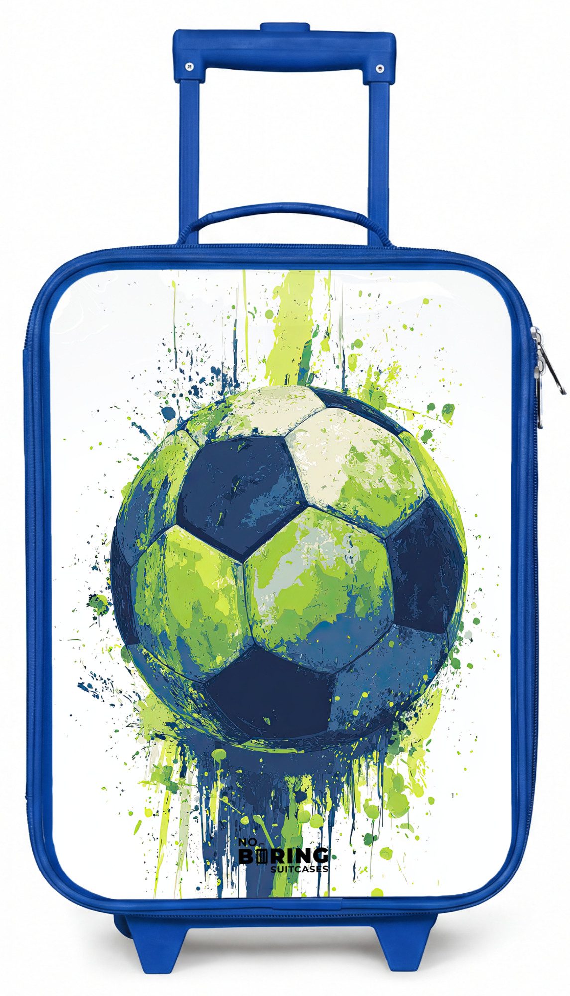 Kinderkoffer mit leuchtende Räder - Fußball - Farbe - Grün - Blau
