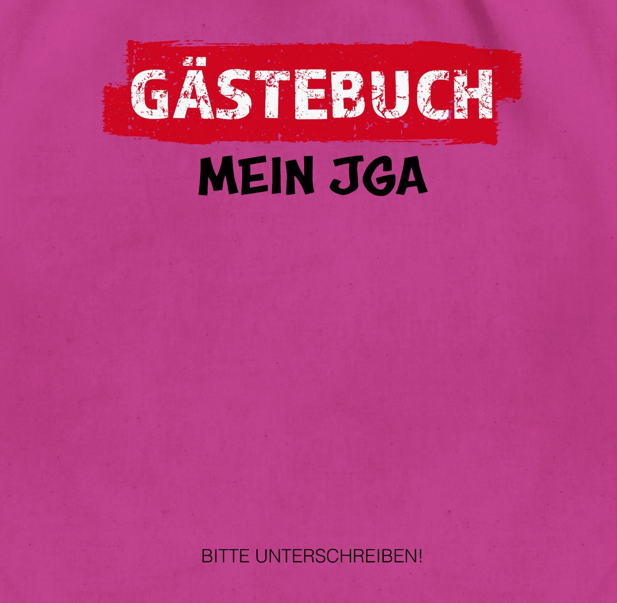 JGA 03 Unterschreiben Shirtracer Gäste, JGA Turnbeutel Männer I Fuchsia Gästebuch
