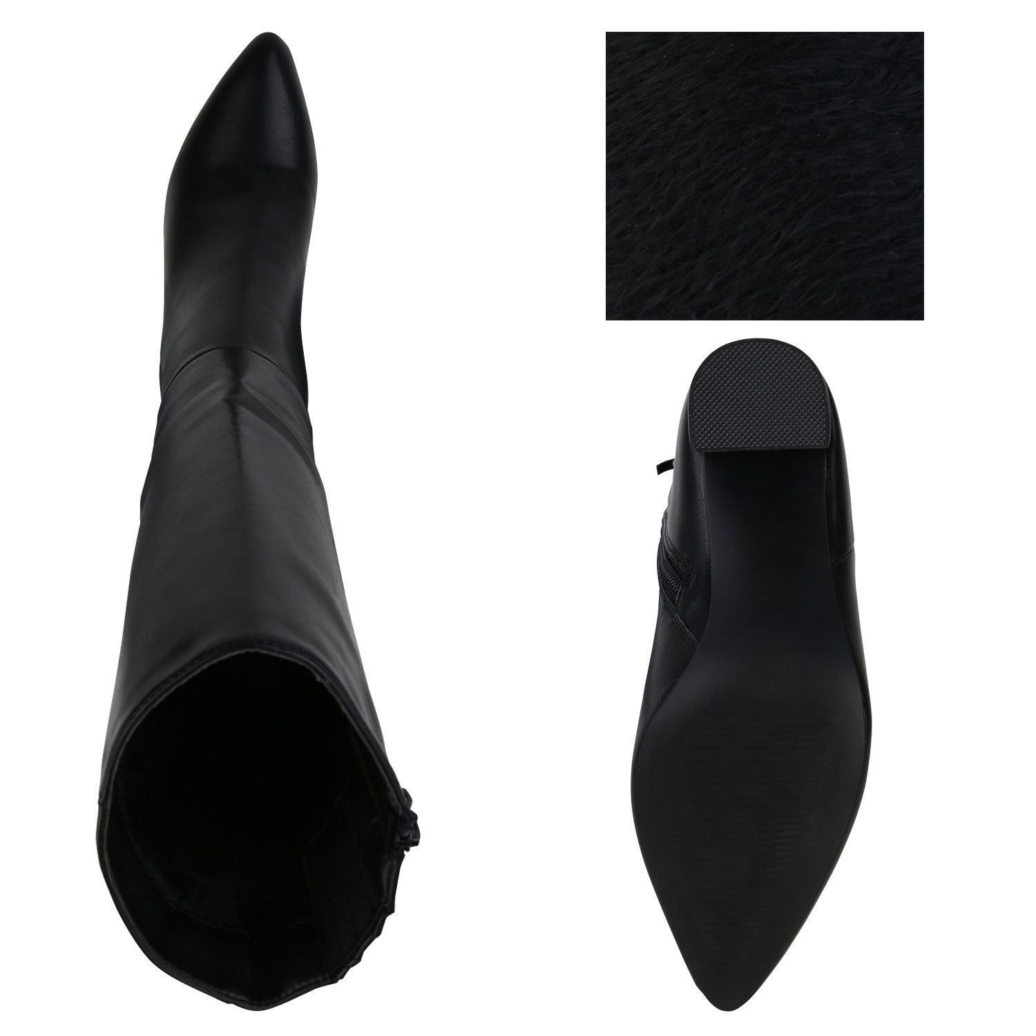 VAN HILL 840612 Stiefel Damen Leicht Gefütterte Klassische Stiefel Spitze Basic
