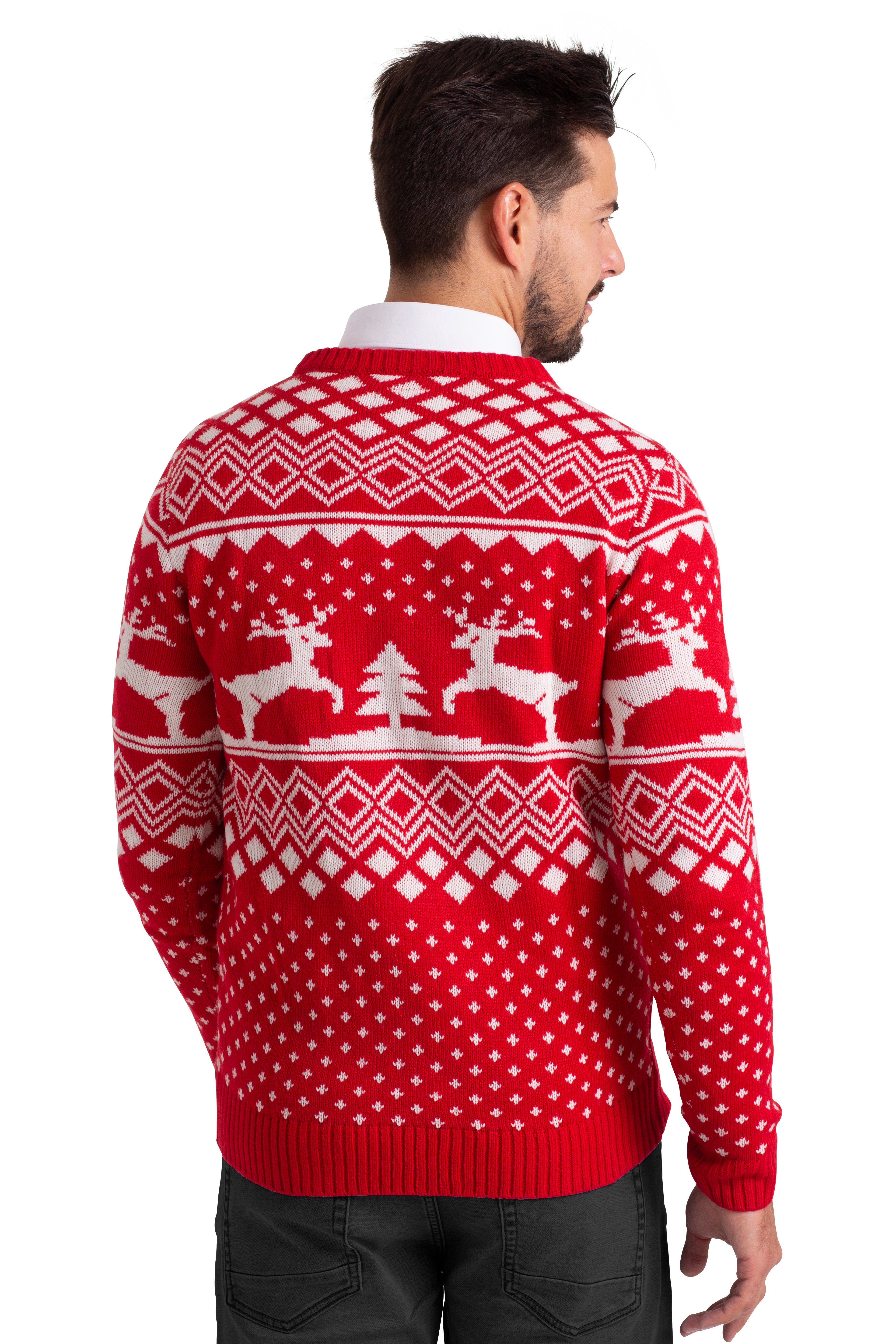 BlauerHafen Weihnachtspullover Herren Weihnachts Pullover lange Ärmel Knit Rundhals Christmas Jumper