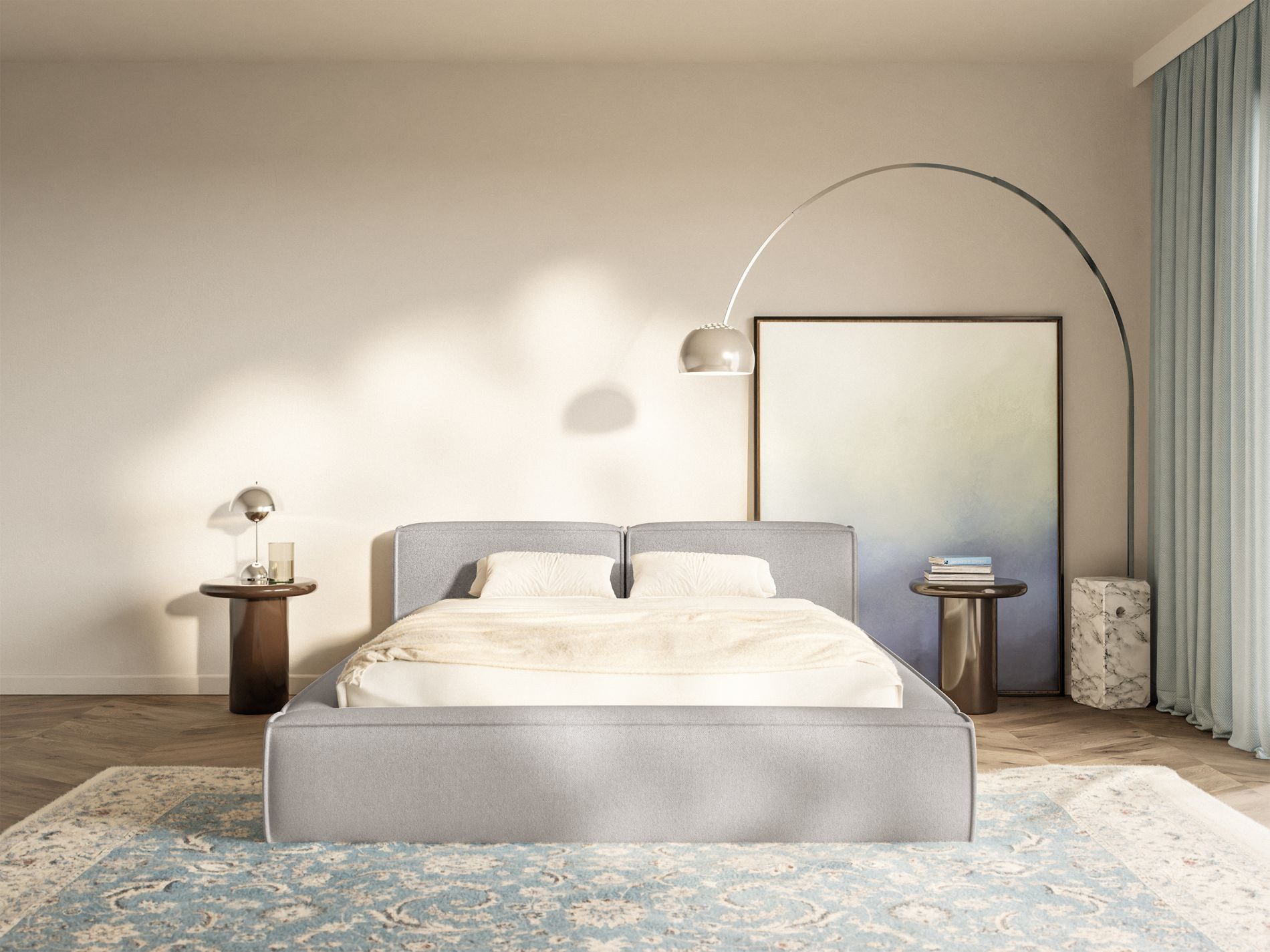 Selsey Polsterbett TILVES SLIM, mit Chenille, Bettkasten, Lattenrost mit Gasdruckfedern