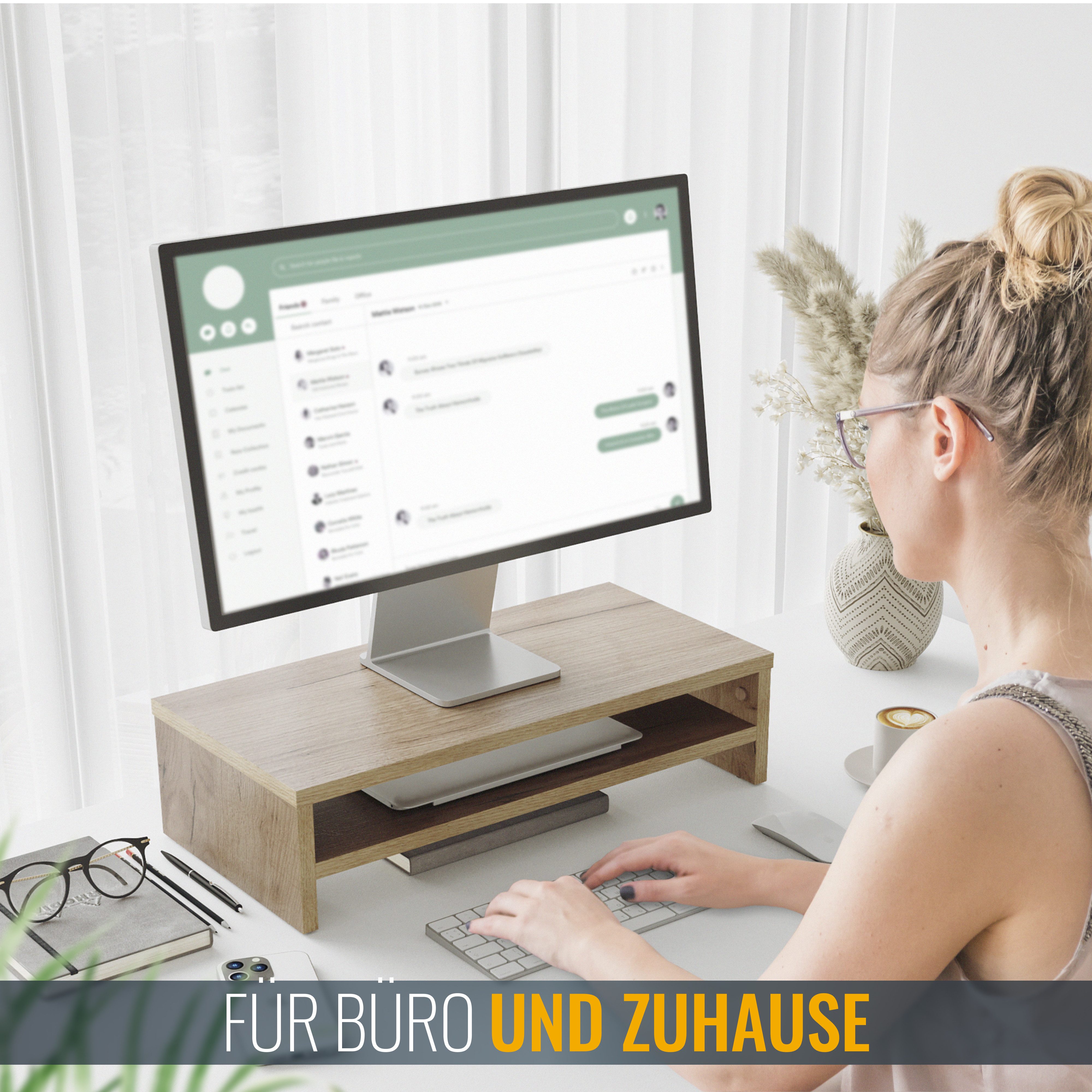 RICOO Schreibtischaufsatz FS0114-EW, (1-St), Monitorständer Schreibtisch günstig online kaufen