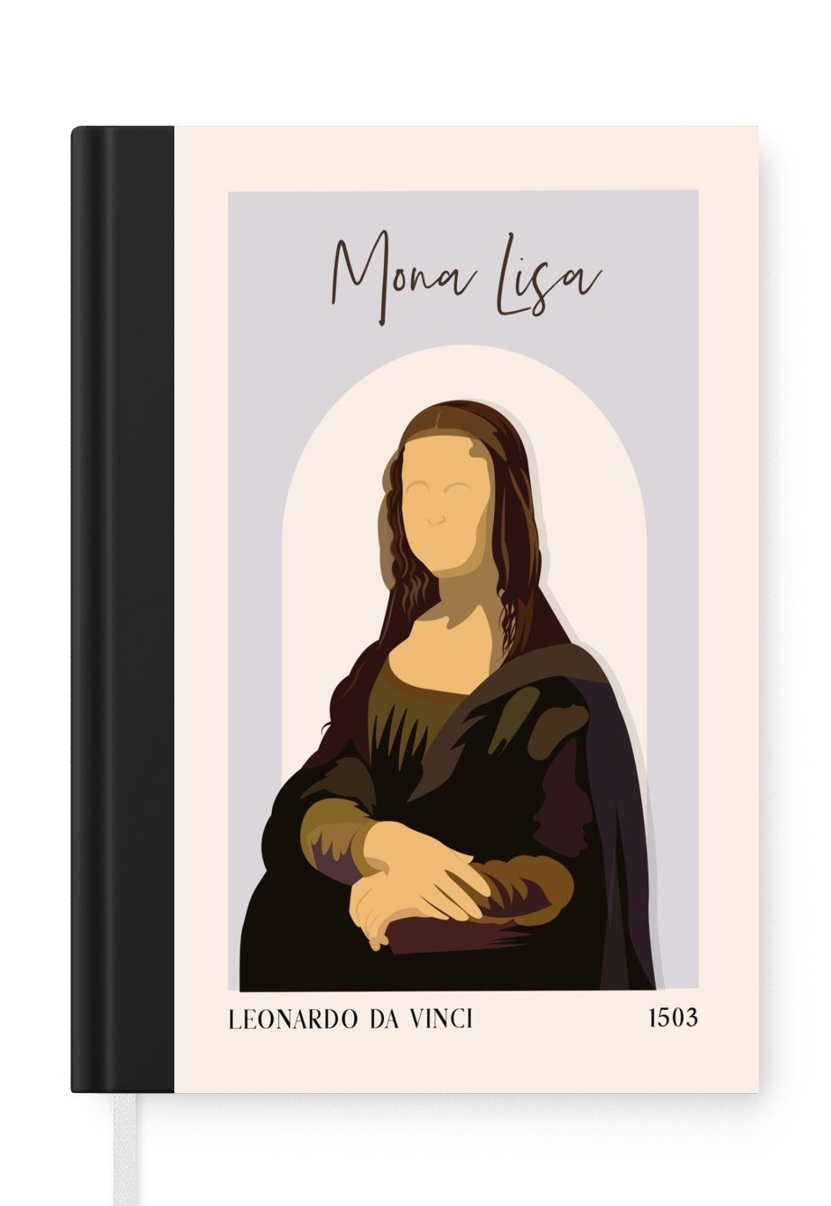 MuchoWow Notizbuch Mona Lisa - Blau - Licht - Alte Meister, Journal, Merkzettel, Tagebuch, Notizheft, A5, 98 Seiten, Haushaltsbuch