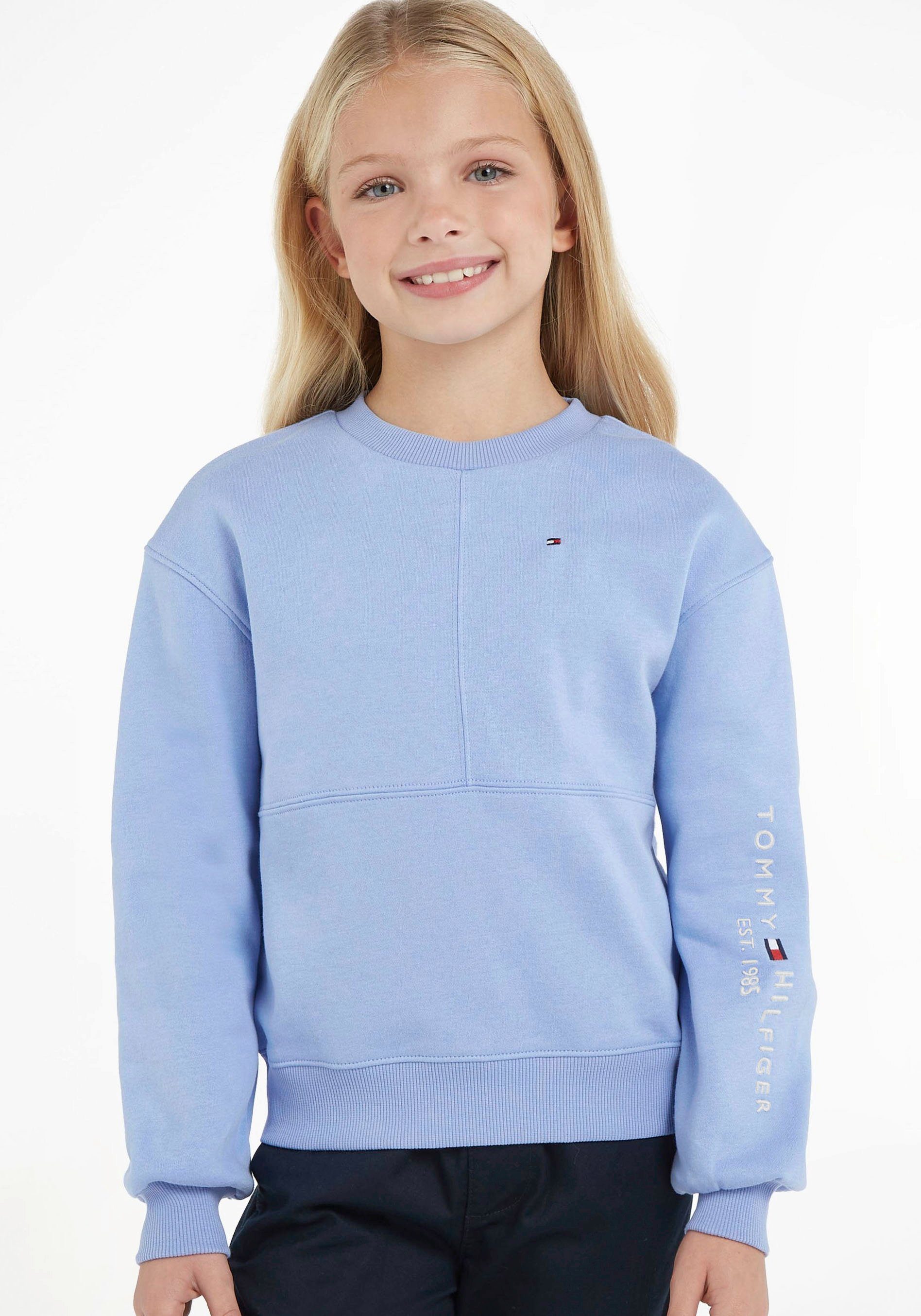 Tommy Hilfiger Sweatshirt ESSENTIAL CNK SWEATSHIRT Kinder Kids Junior MiniMe,mit Kontrastnähten June Iris | Sweatshirts