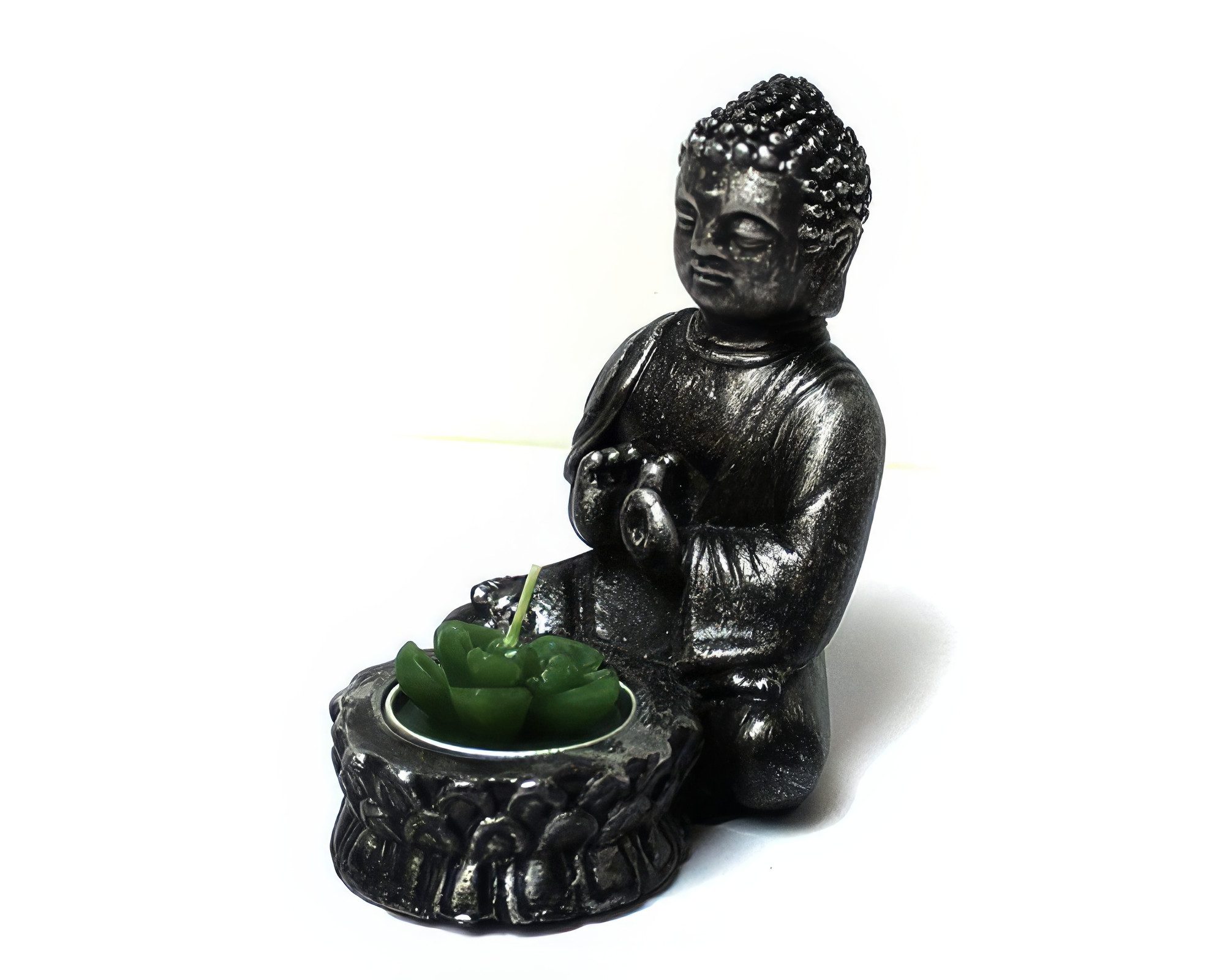 Yudu Dekofigur Zen - Garten mit Buddhafigur Teelichthalter Lotus Teelicht Nr: YH105