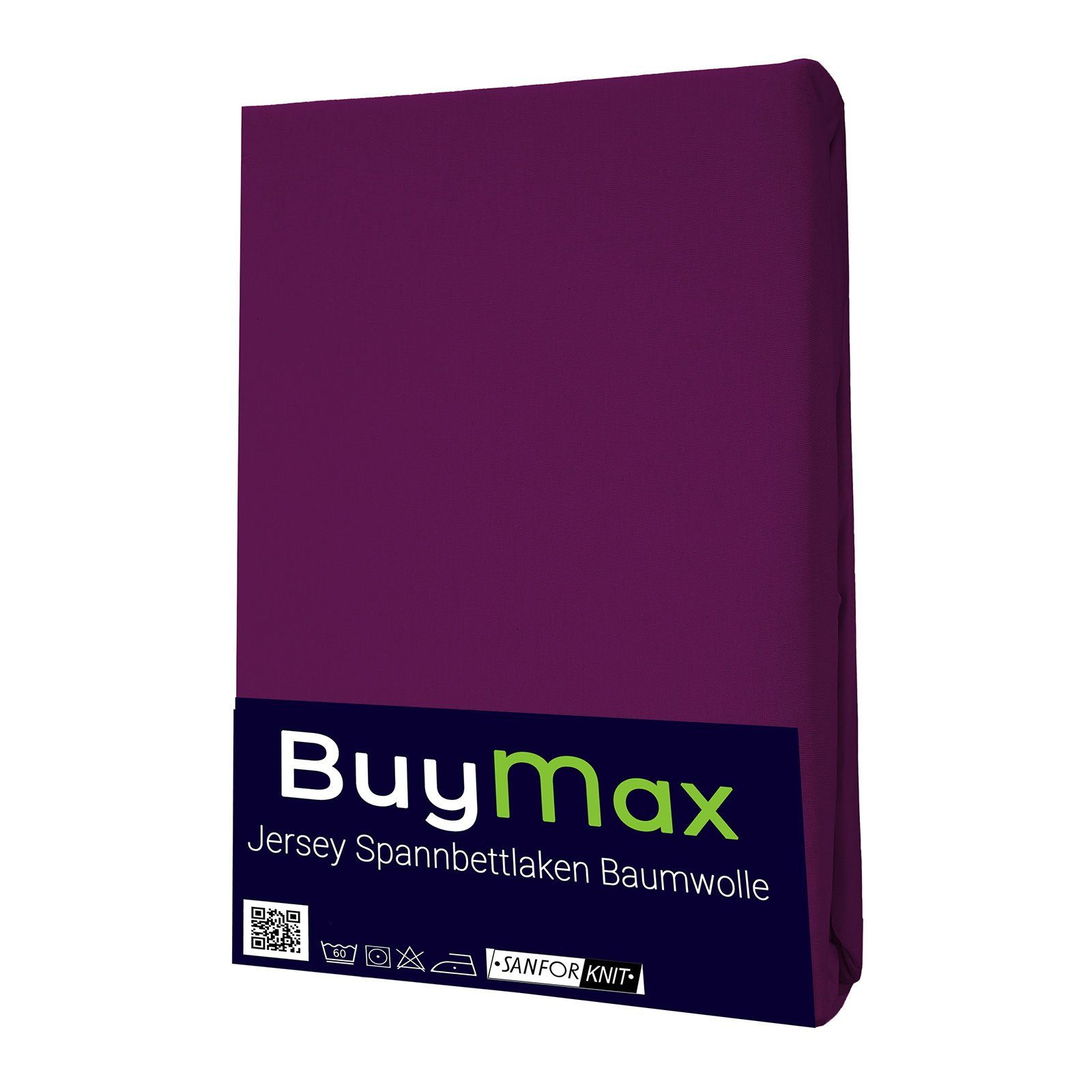 Spannbettlaken StyleHeim, Buymax, Jersey, Farben mit Verschiedenen Baumwolle, und Gummizug: 100% Aubergine Spannbettlaken Rundumgummi, Atmungsaktiv Pflegeleicht Rundumgummi aus in und Größen Jersey