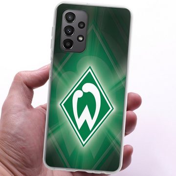 DeinDesign Handyhülle SV Werder Bremen Offizielles Lizenzprodukt Wappen Werder Bremen Laser, Samsung Galaxy A23 5G Silikon Hülle Bumper Case Handy Schutzhülle