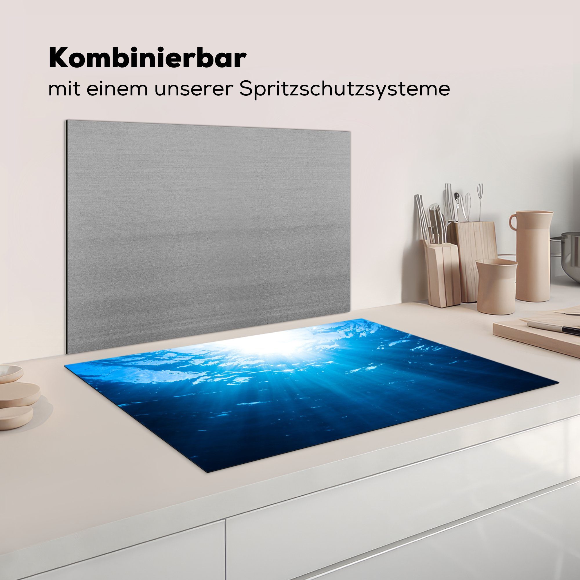 (1 das die Wasser, tlg), küche, Schutz Ceranfeldabdeckung Induktionskochfeld cm, Vinyl, 81x52 Herdblende-/Abdeckplatte Sonnenstrahlen erreichen für MuchoWow