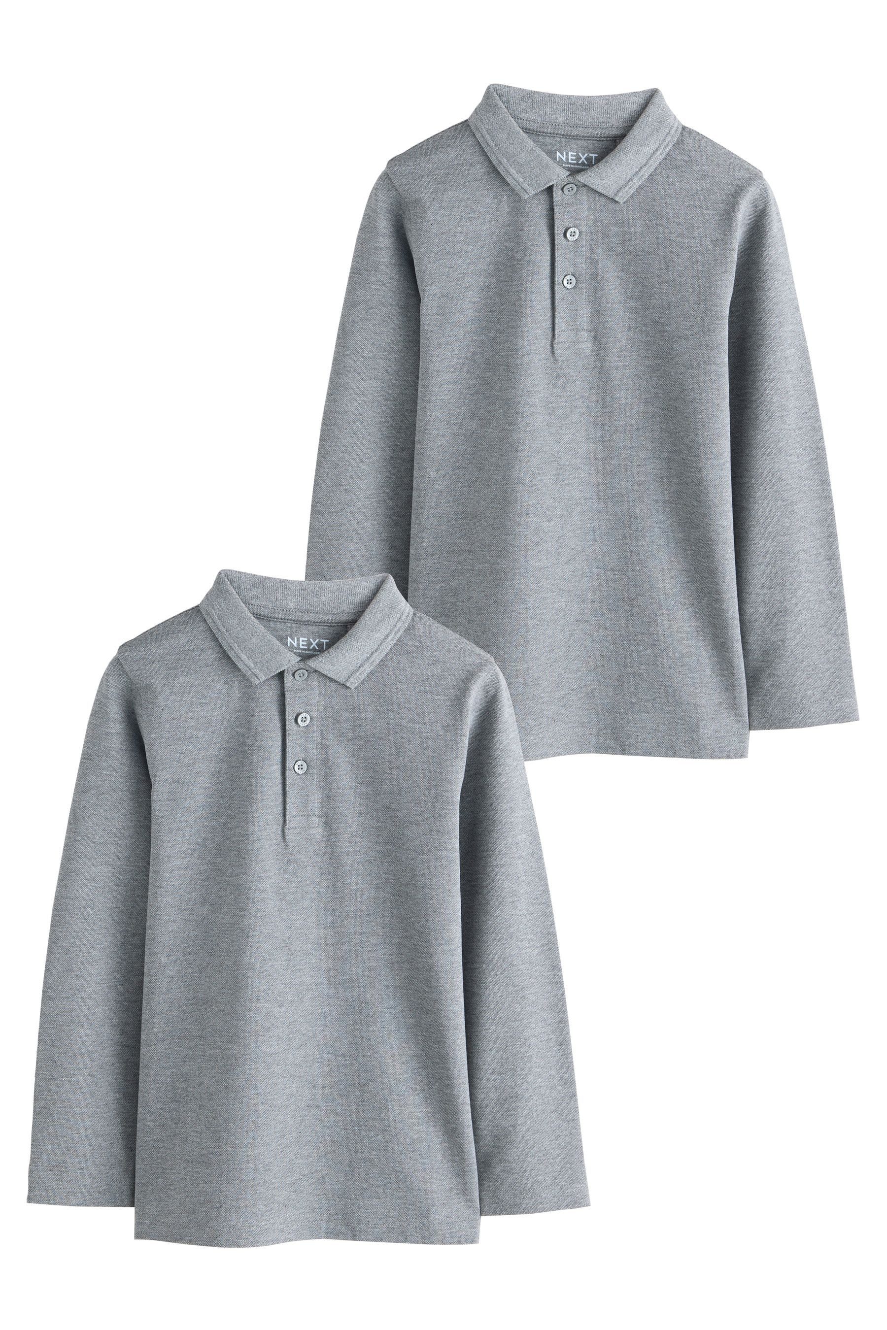 Next Langarm-Poloshirt Langärmelige Polohemden, 5er-Pack (2-tlg)
