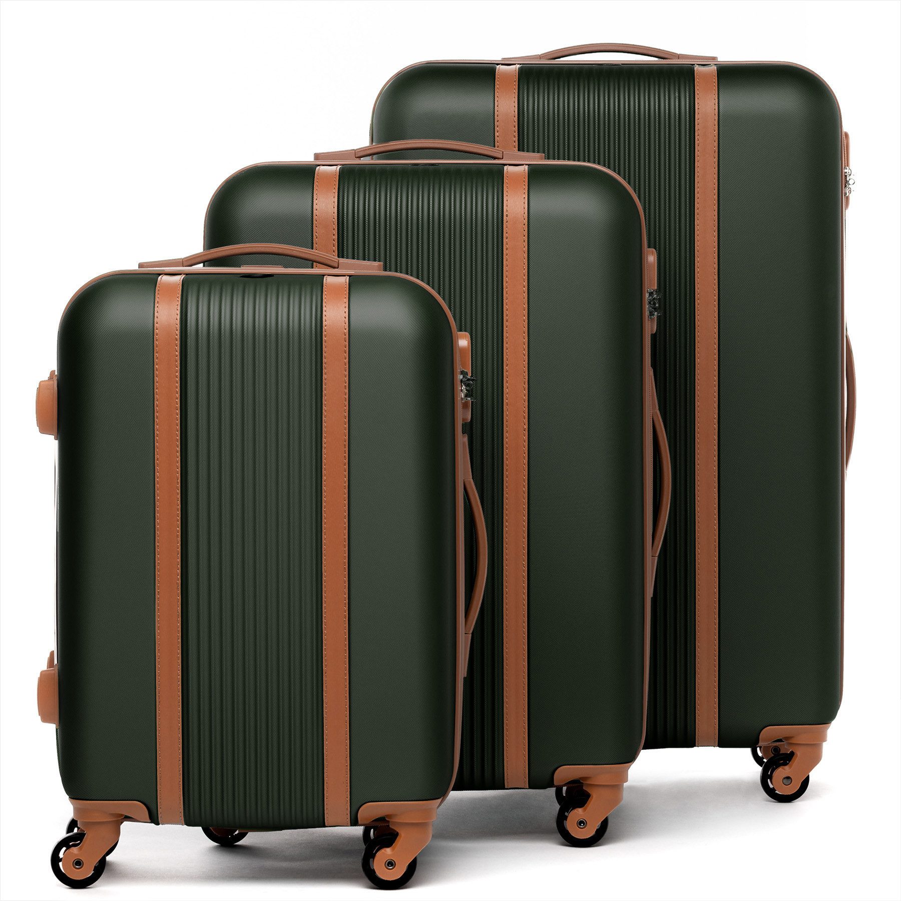 FERGÉ Kofferset 3 teilig Hartschale Milano, Trolley 3er Koffer Set, Reisekoffer 4 Rollen, Premium Rollkoffer