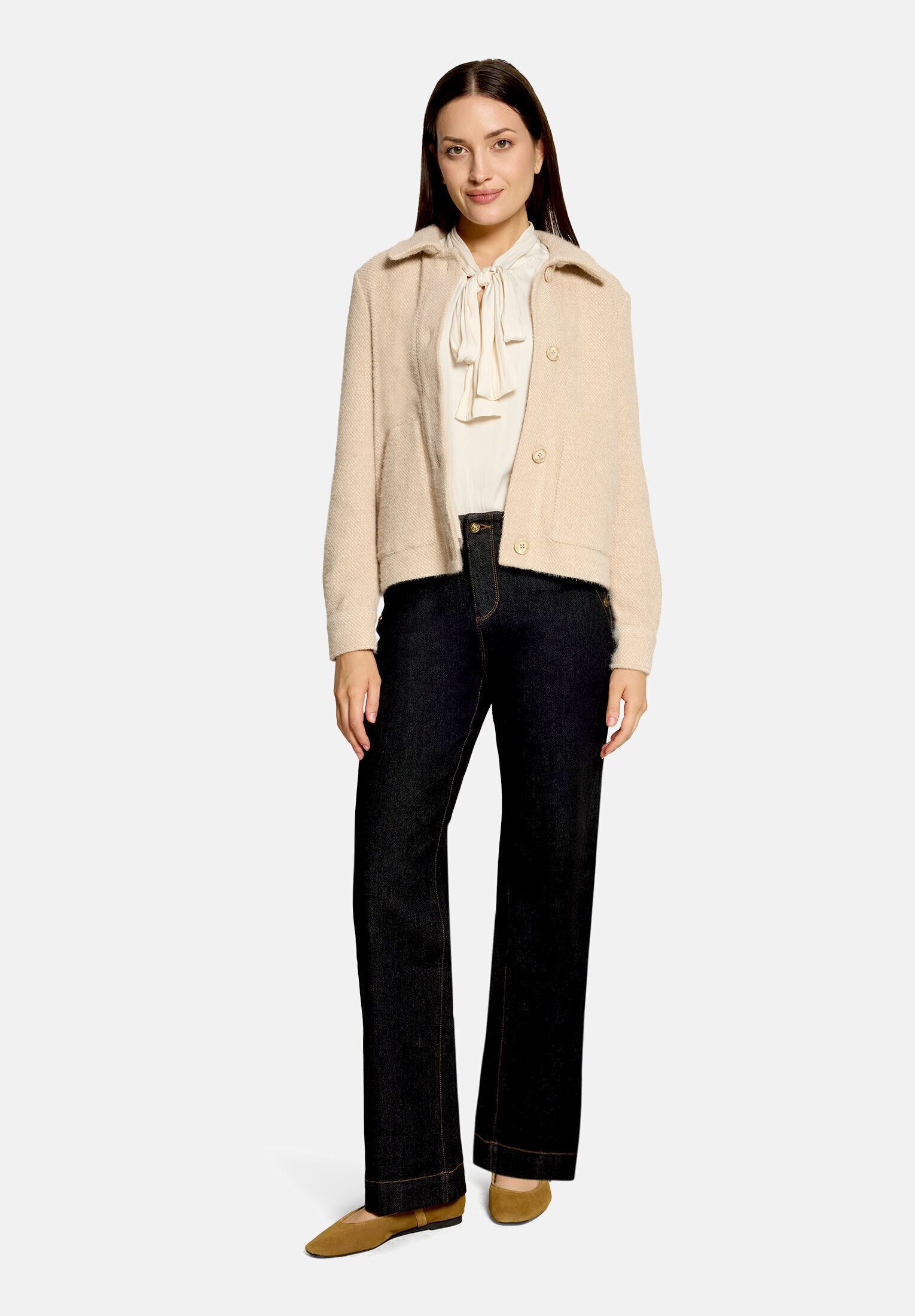 Cartoon Jackenblazer Damen mit aufgesetzten Taschen