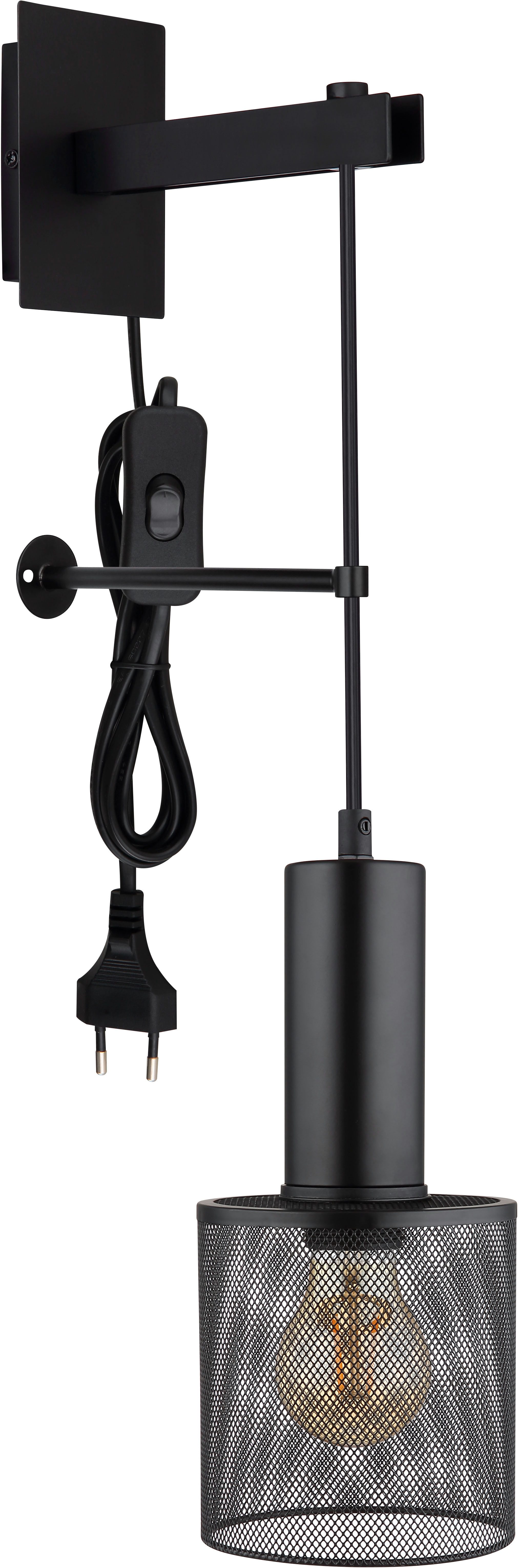 GLOBO LIGHTING Wandleuchte JEDD, ohne Leuchtmittel, Wandlampe/Metallgeflech günstig online kaufen