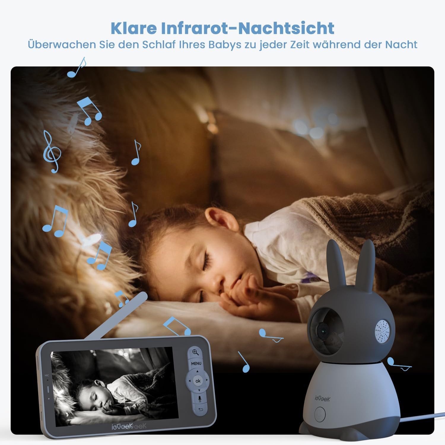 TWUFY 5 Zoll 2K Babyphone - Bild 5