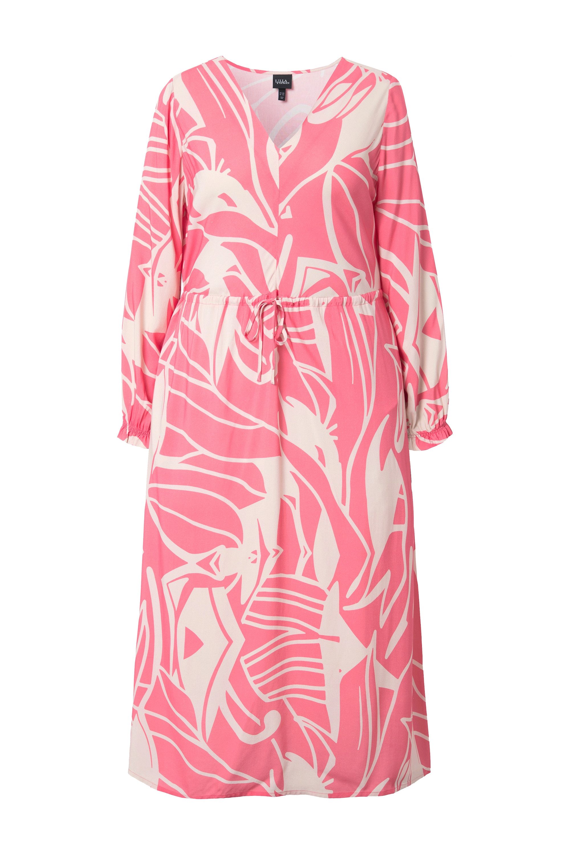 Ulla Popken Maxikleid Maxikleid A-Linie V-Ausschnitt Langarm günstig online kaufen