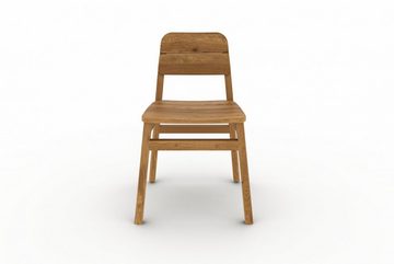 Natur24 Esszimmerstuhl Stuhl Swig aus Wildeiche massiv geölt 50x53 cm mit Holzbeinen