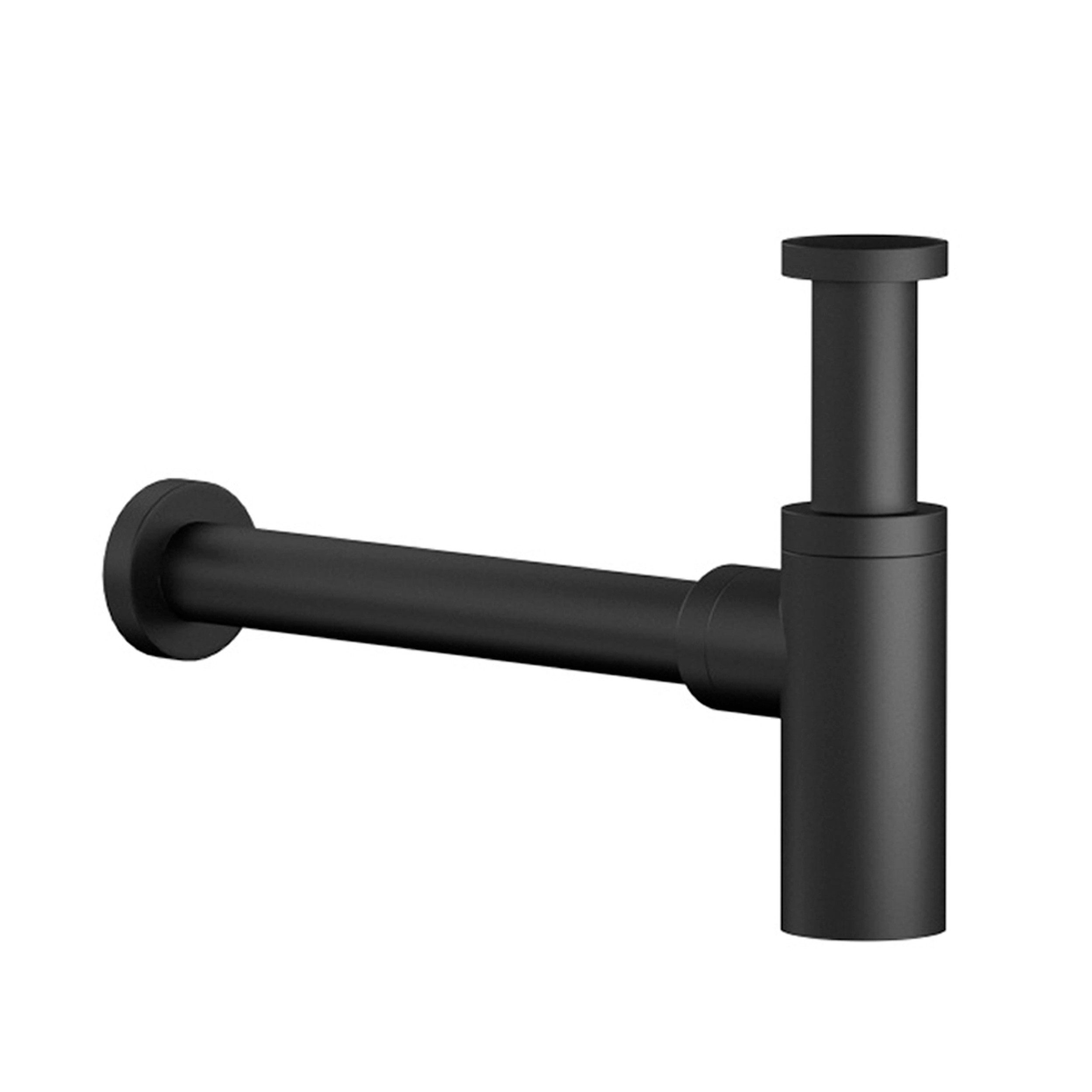 CHRIS BERGEN Siphon Design Siphon Geruchsverschluss für Waschbecken Waschbeckenablauf, in Chrom und Schwarz matt