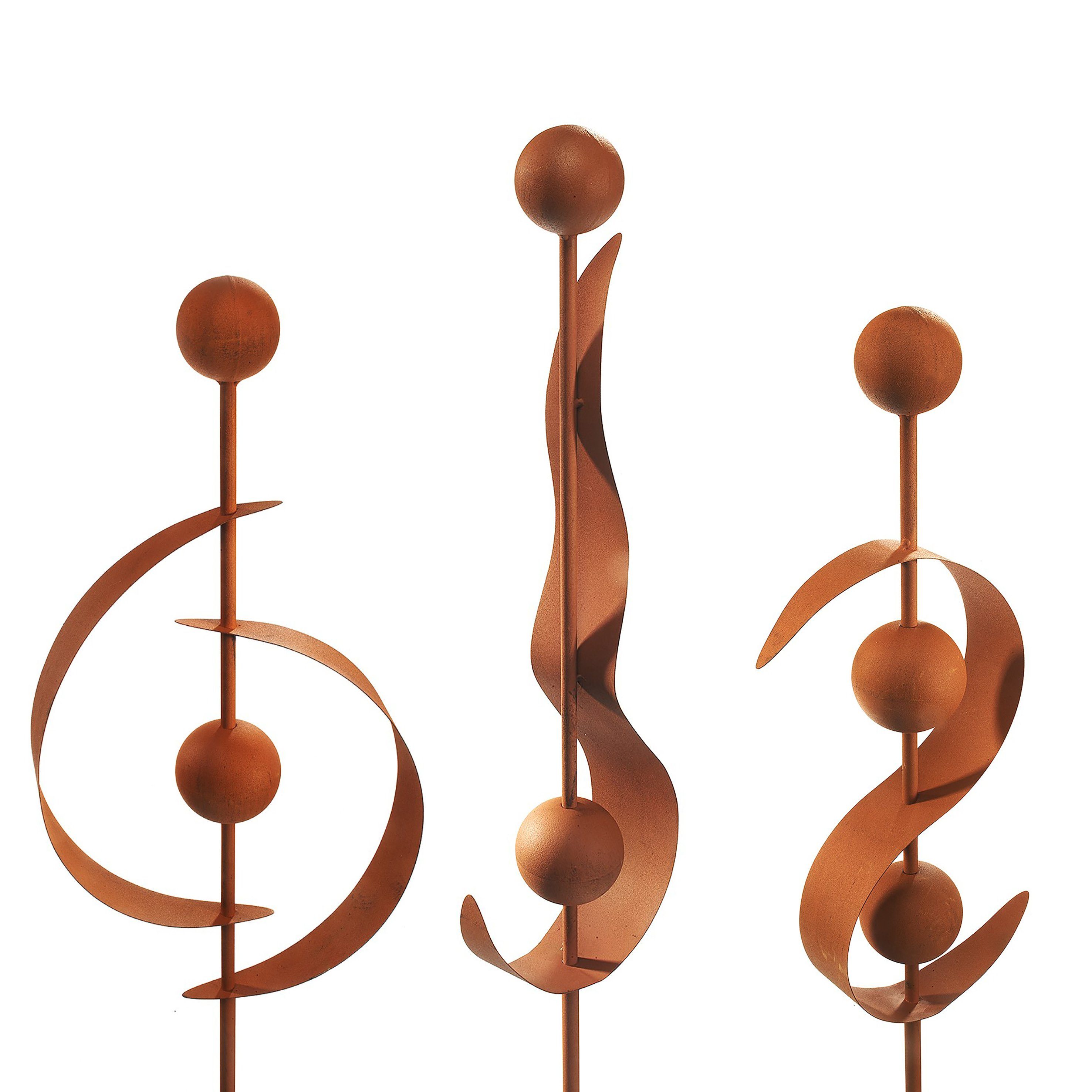 Gartenstecker Dekostecker 3er Set RUSTY in Rostoptik