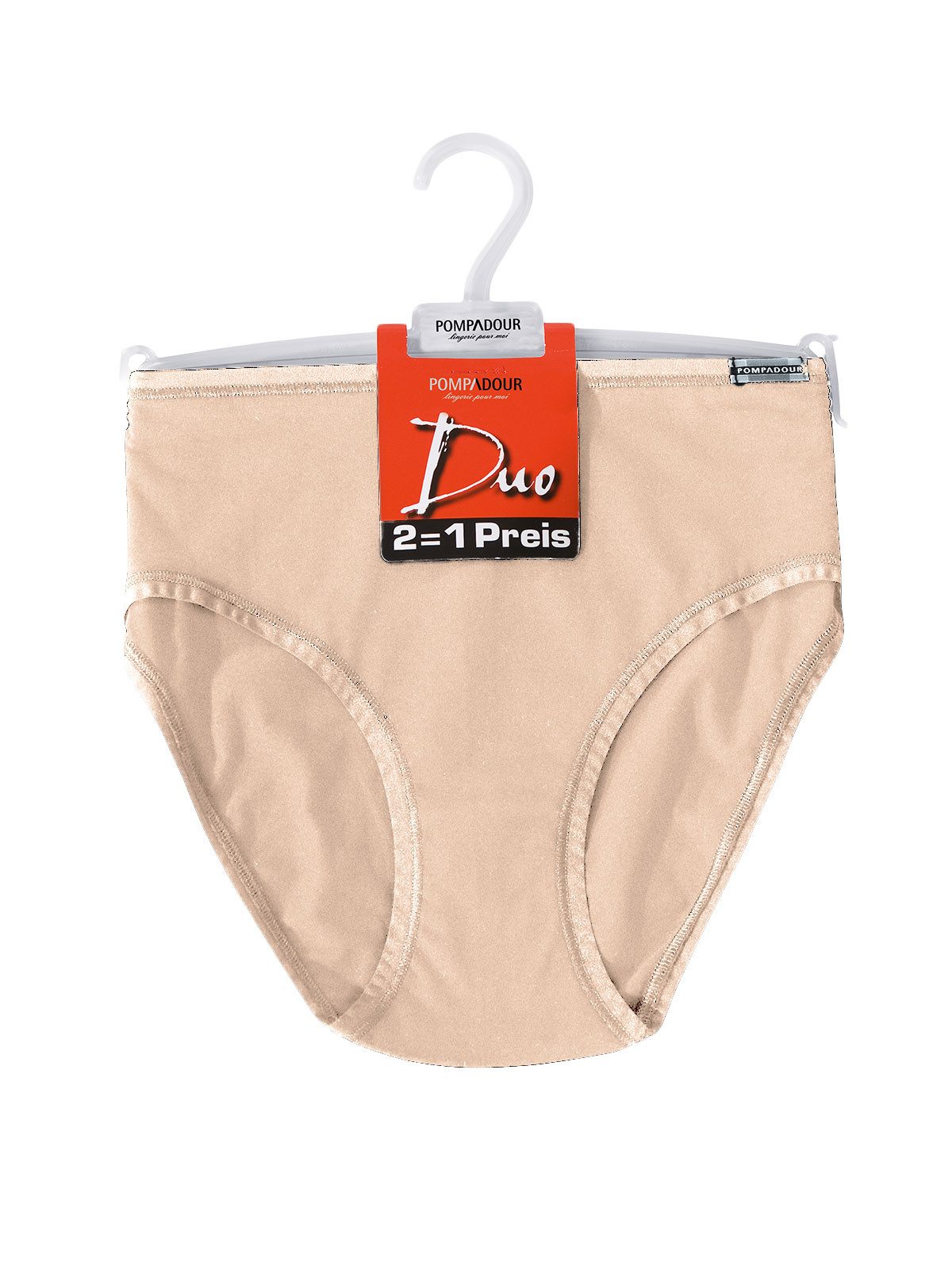 Pompadour Hüftslip 6er Pack Damen Hüftslip DUO (Packung, 6-St) Zwickel