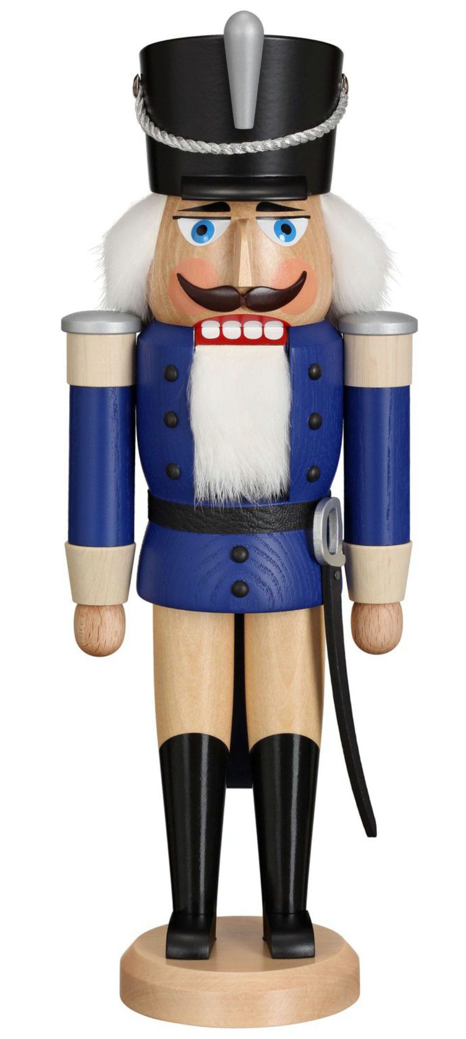 Seiffener Volkskunst Щипцы для орехов Щипцы для орехов Husar blau lasiert, Handarbeit aus dem Erzgebirge