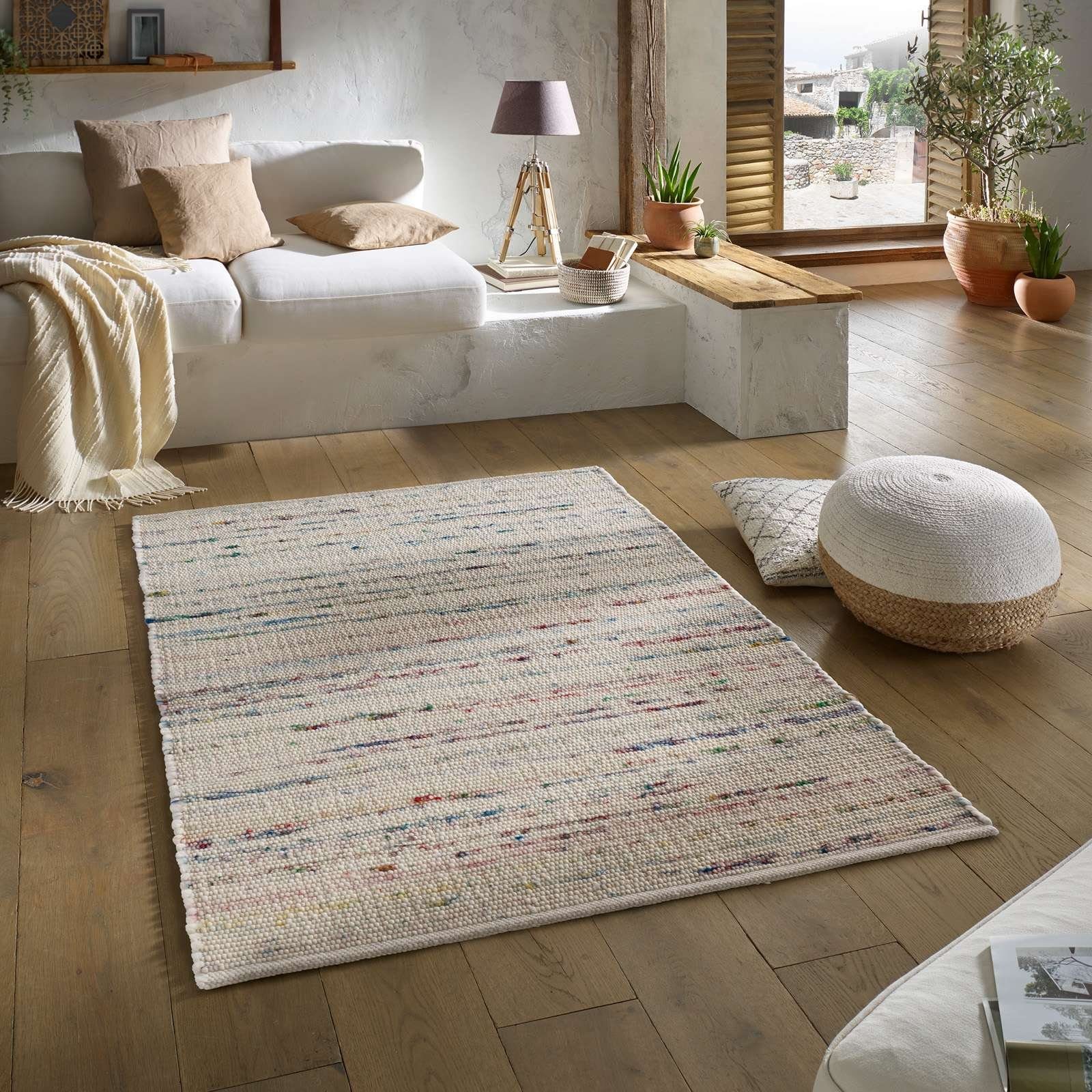 TaraCarpet Wollteppich TaraCarpet Handwebteppich Malmoe Fashion, günstig online kaufen
