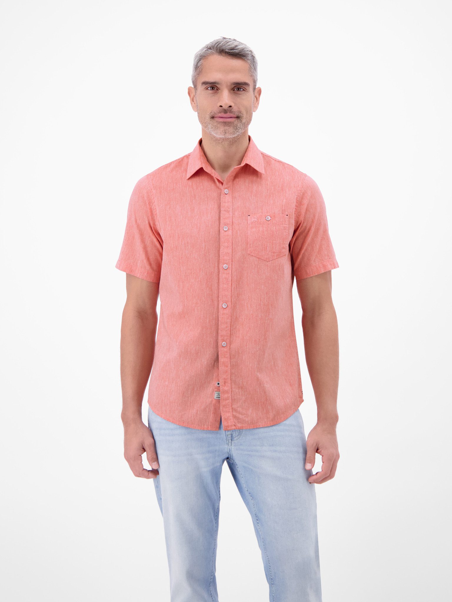 LERROS Kurzarmhemd mit Logo Stickerei