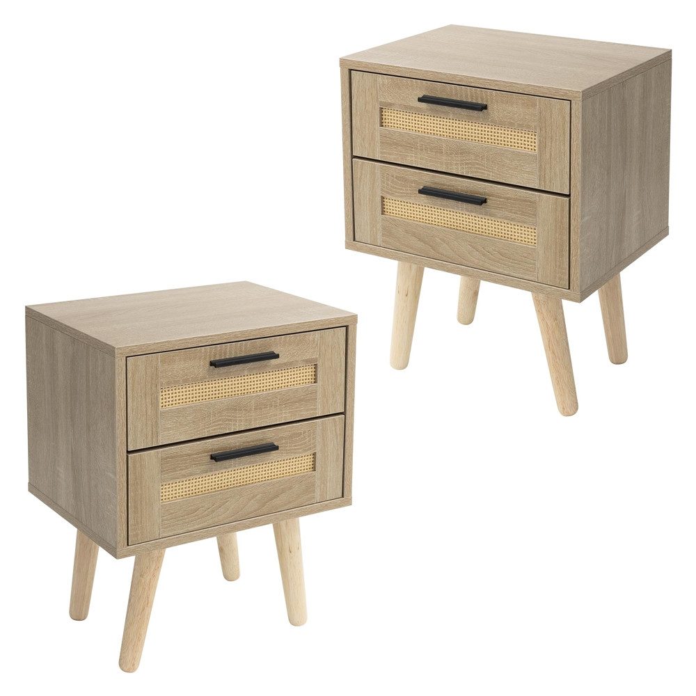 Nachttisch 2er Set Nachtkommode Nachtschrank Nachtkonsole für Schlafzimmer