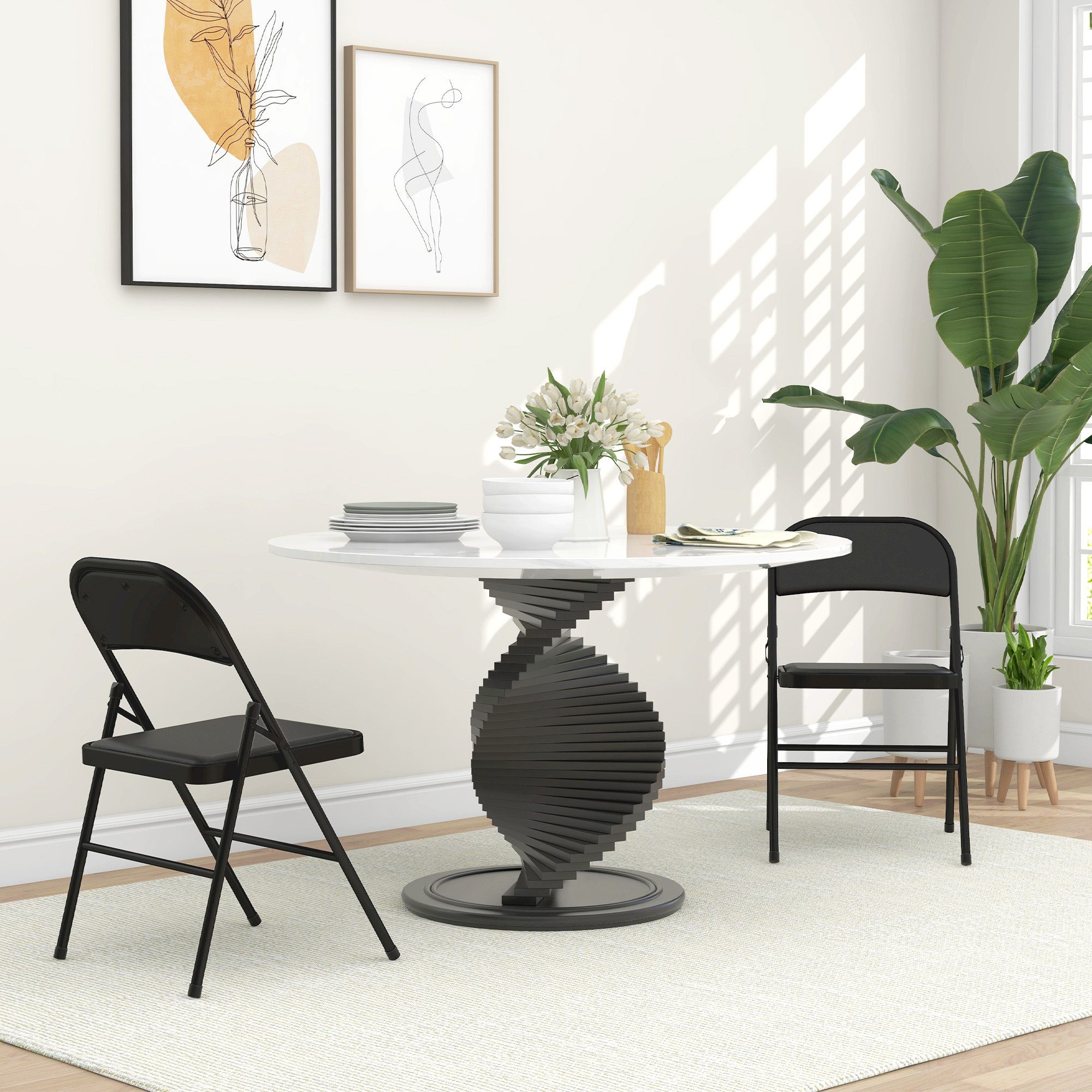 HOMCOM Klappstuhl gepolsterte klappbare Stühle, Indoor, günstig online kaufen