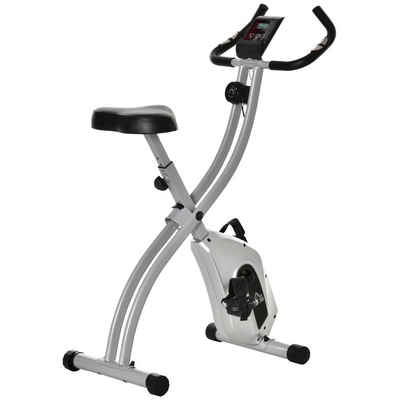 HOMCOM Heimtrainer Fahrradtrainer mit 8 stufig einstellbarem Magnetwiderstand (1-tlg., Heimtrainer), mit LED-Beleuchtung