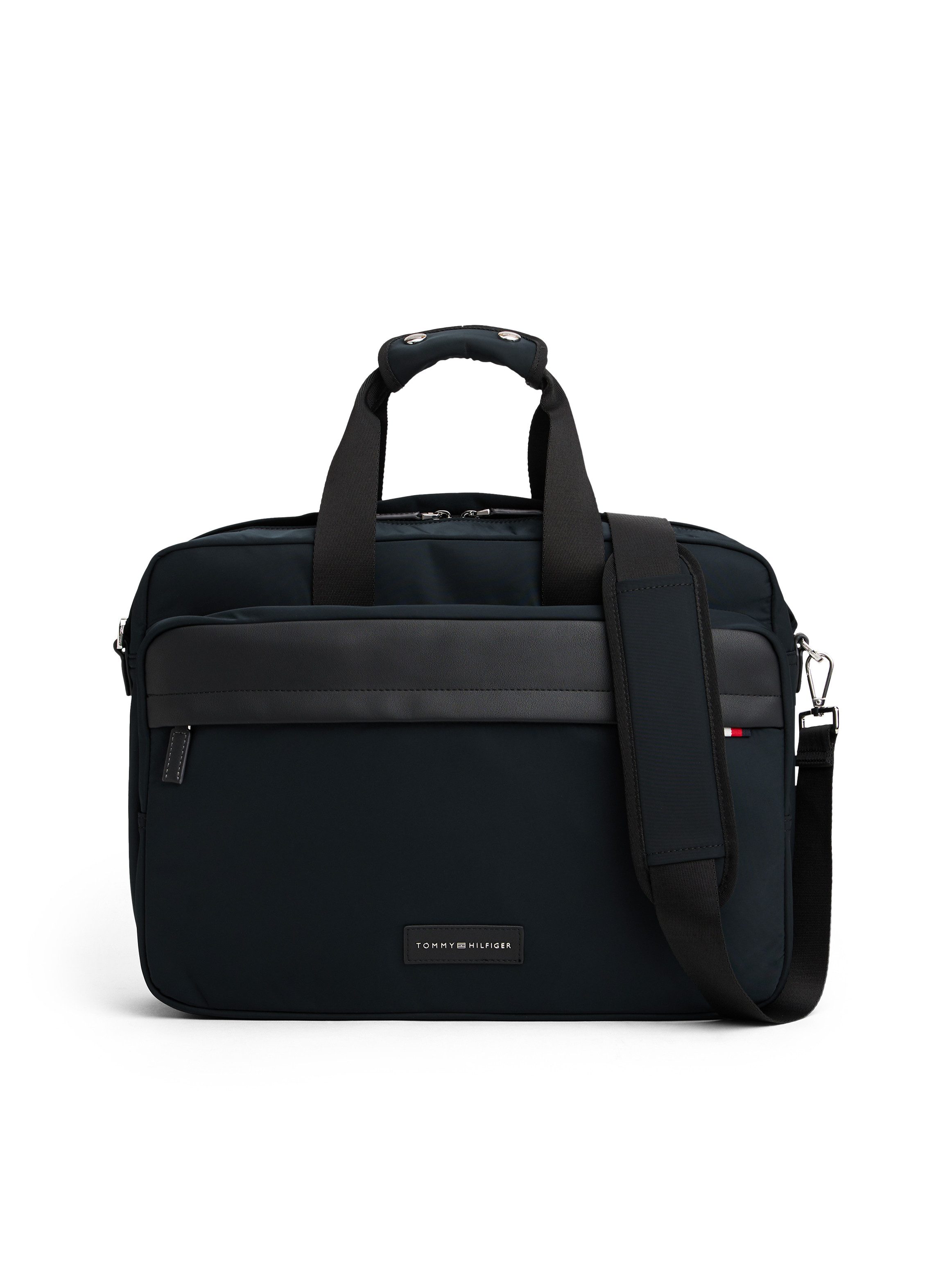 Tommy Hilfiger Laptoptasche TH NYLON WORKBAG, Unisex Schultertasche, Businesstasche mit Vordertaschenfach