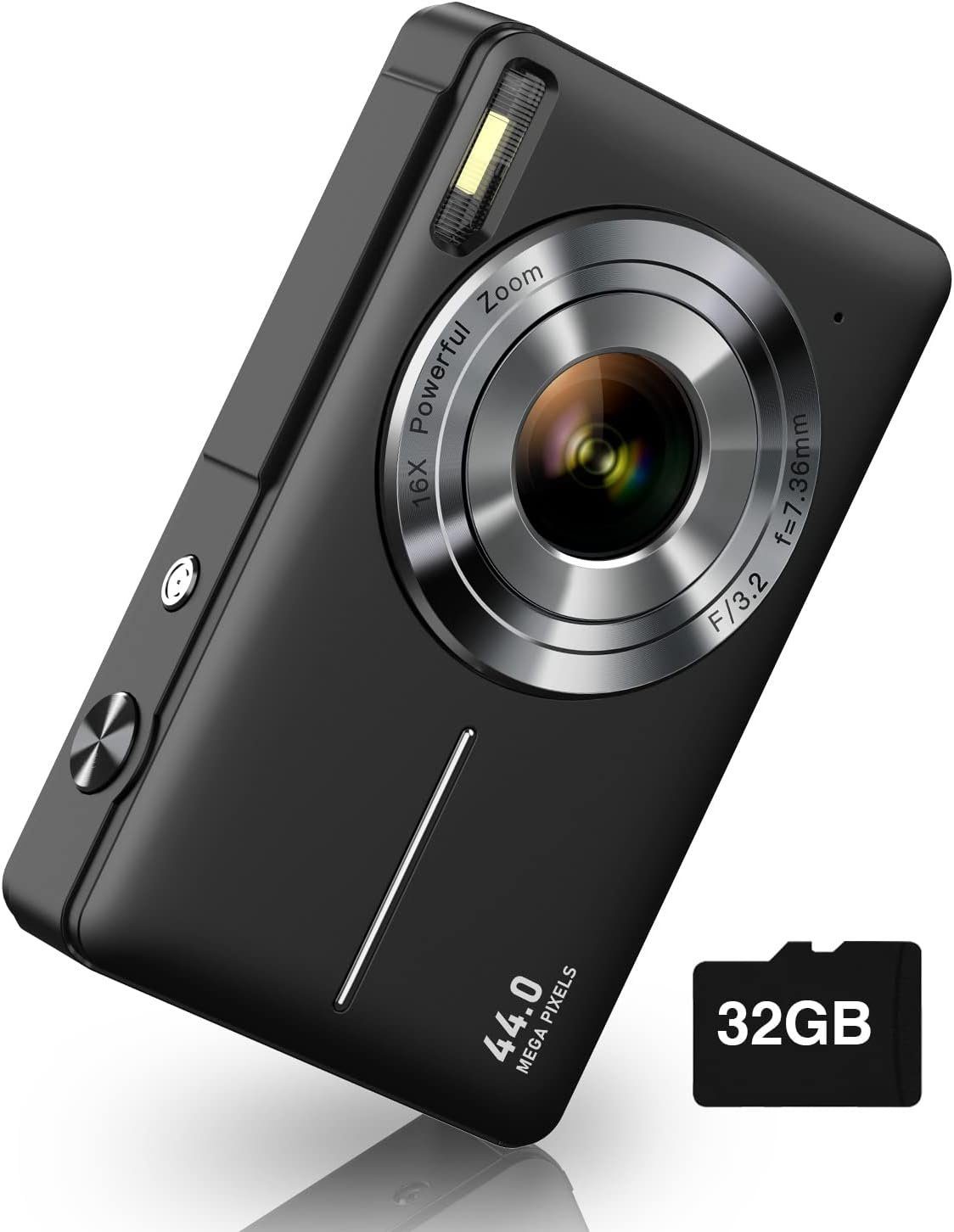 Full 44-MP-Video-Blogkamera, 1080P-Digitalkamera, 16-facher MOUTEN Zoom HD Kompaktkamera