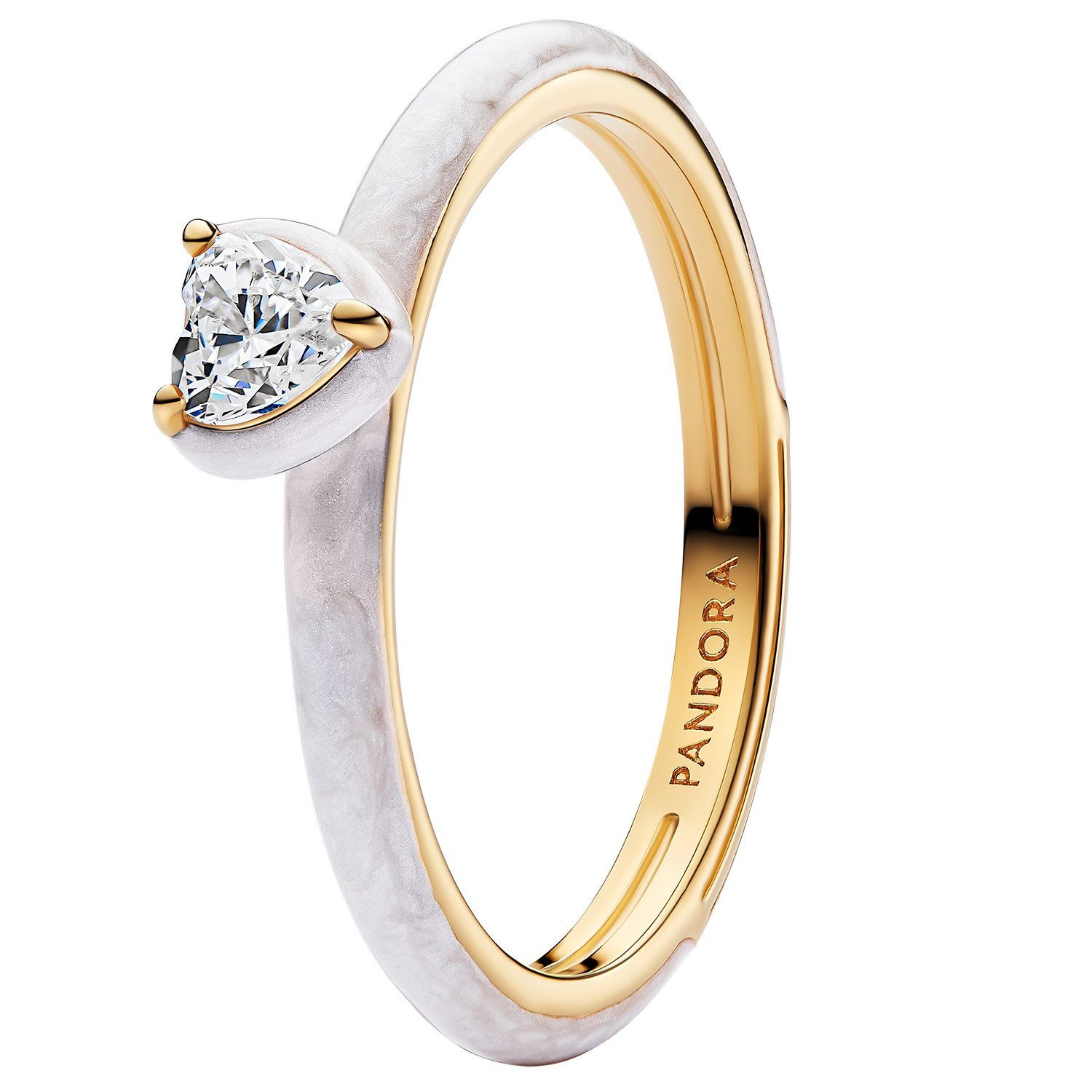 Pandora Solitärring DamenGoldfarben Weißes Chakra- günstig online kaufen