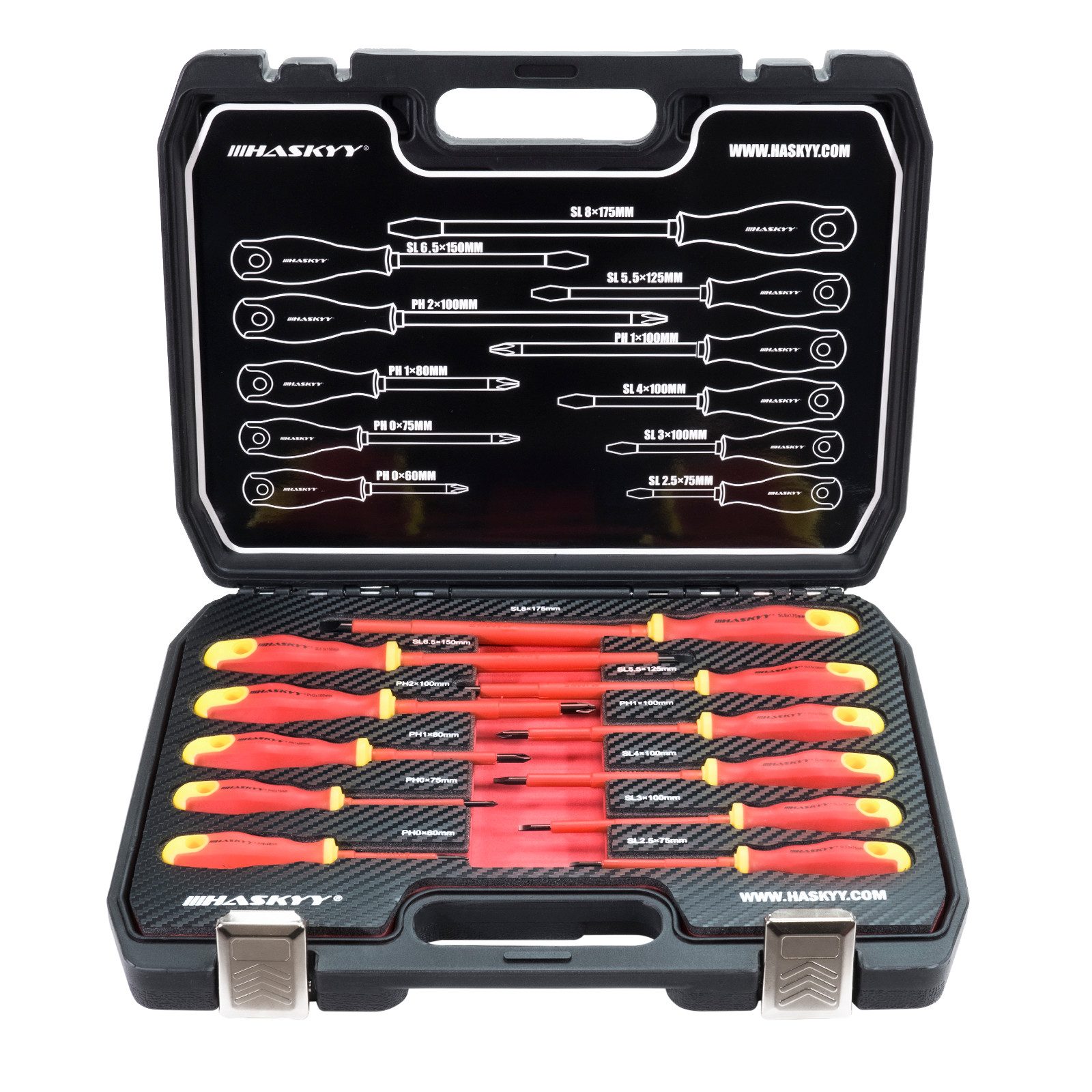 HASKYY Schraubendreher Schraubendreher 11 tlg. VDE Isolierter 1000V ...