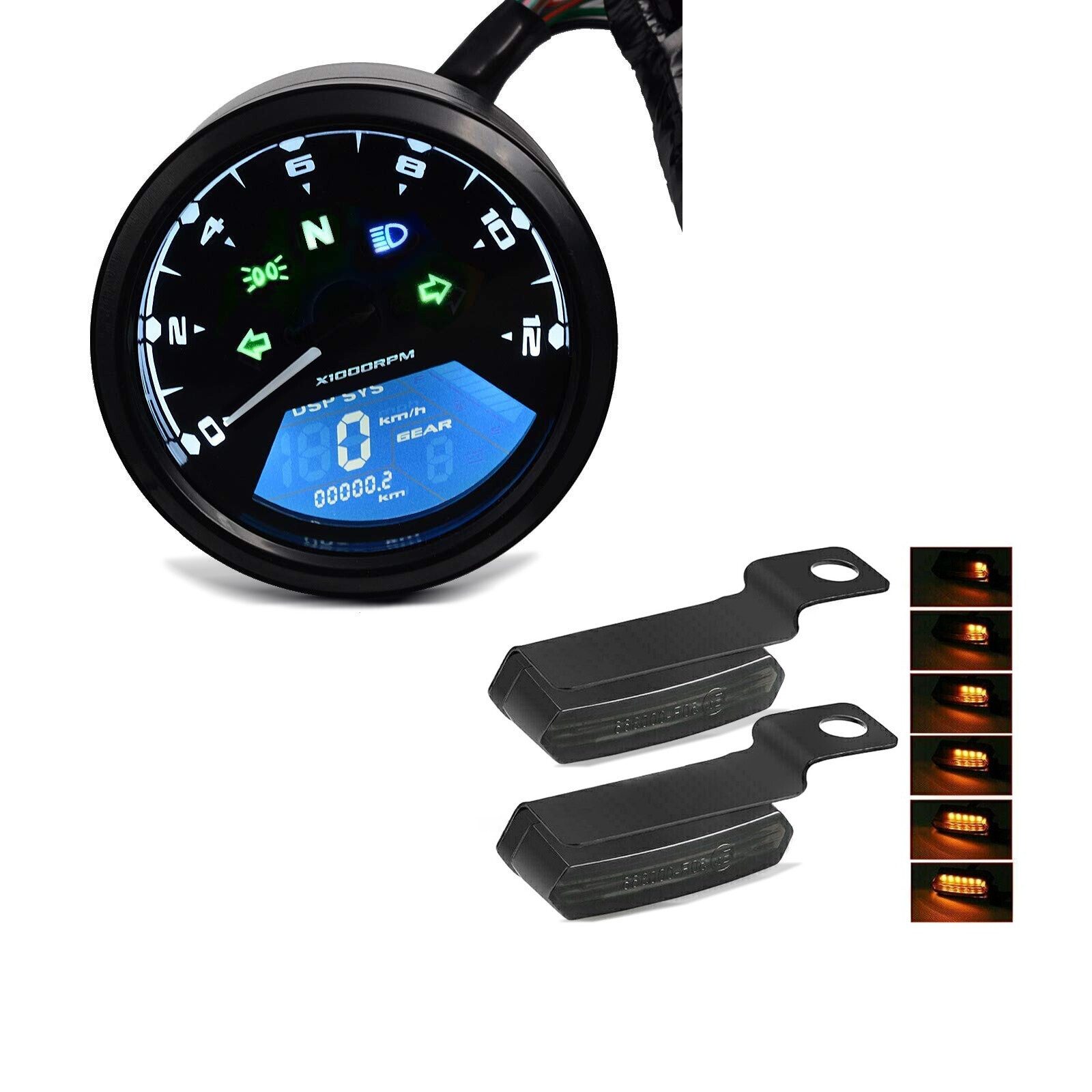 Zaddox Motor-Schutzhülle Set: Motorrad Tachometer LCD Digital Drehzahlmesser Analog # TM1 + Len