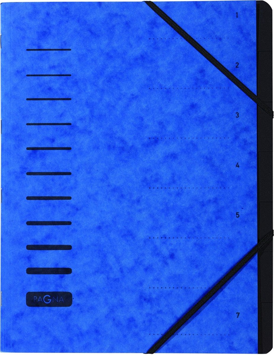 PAGNA Organisationsmappe Ordnungsmappe 7 Fächer blau
