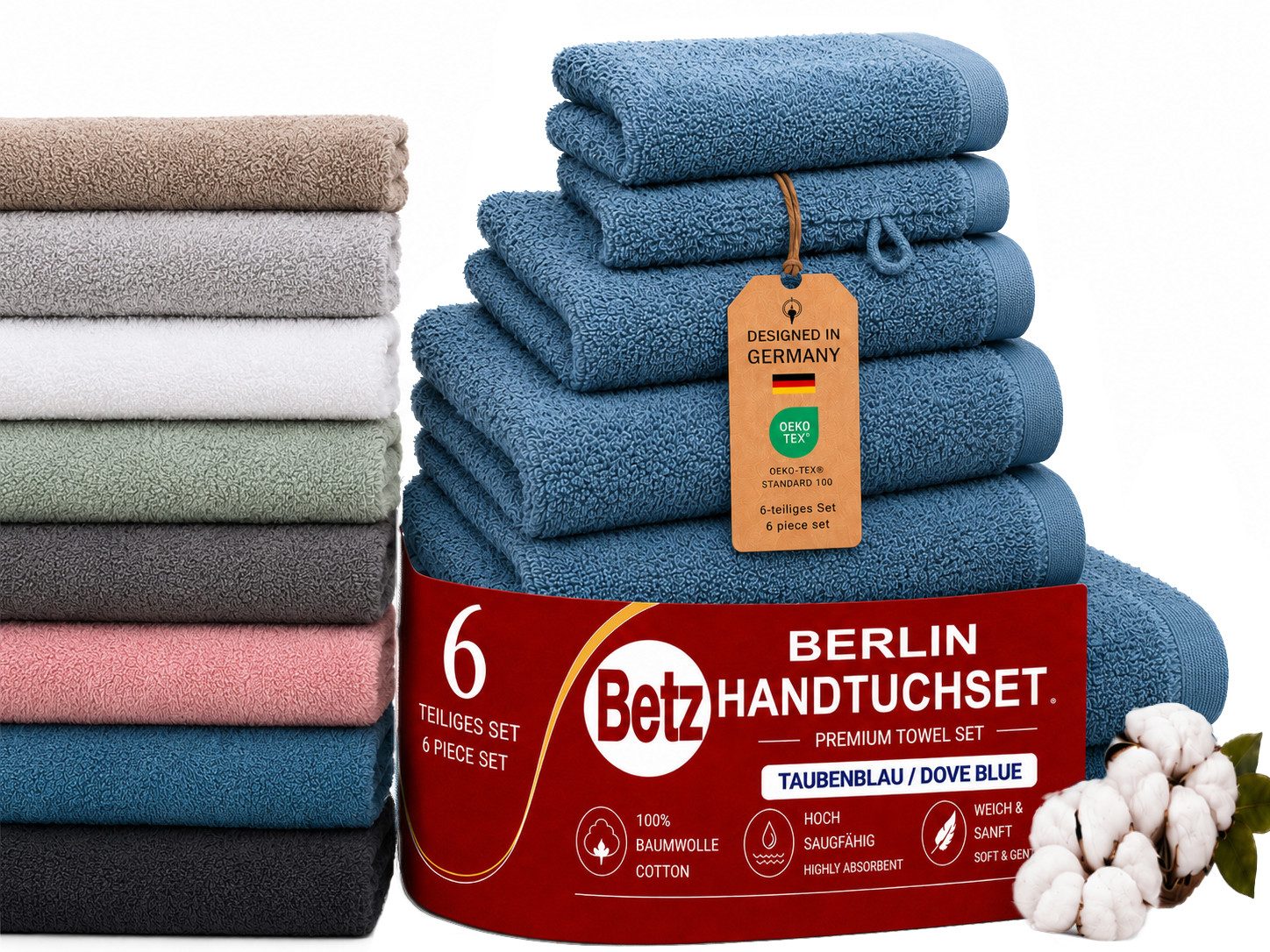 Betz Handtuch Set 6 TLG. Handtuch Set Handtücher Berlin, 100% Baumwolle (set, 6-St)