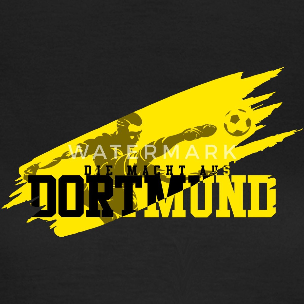 Spreadshirt T-Shirt Die Macht Aus Dortmund Schwarz-Gelb Fußball Fan Frauen T-Shirt (1-tlg) Slim Fit, fällt klein aus