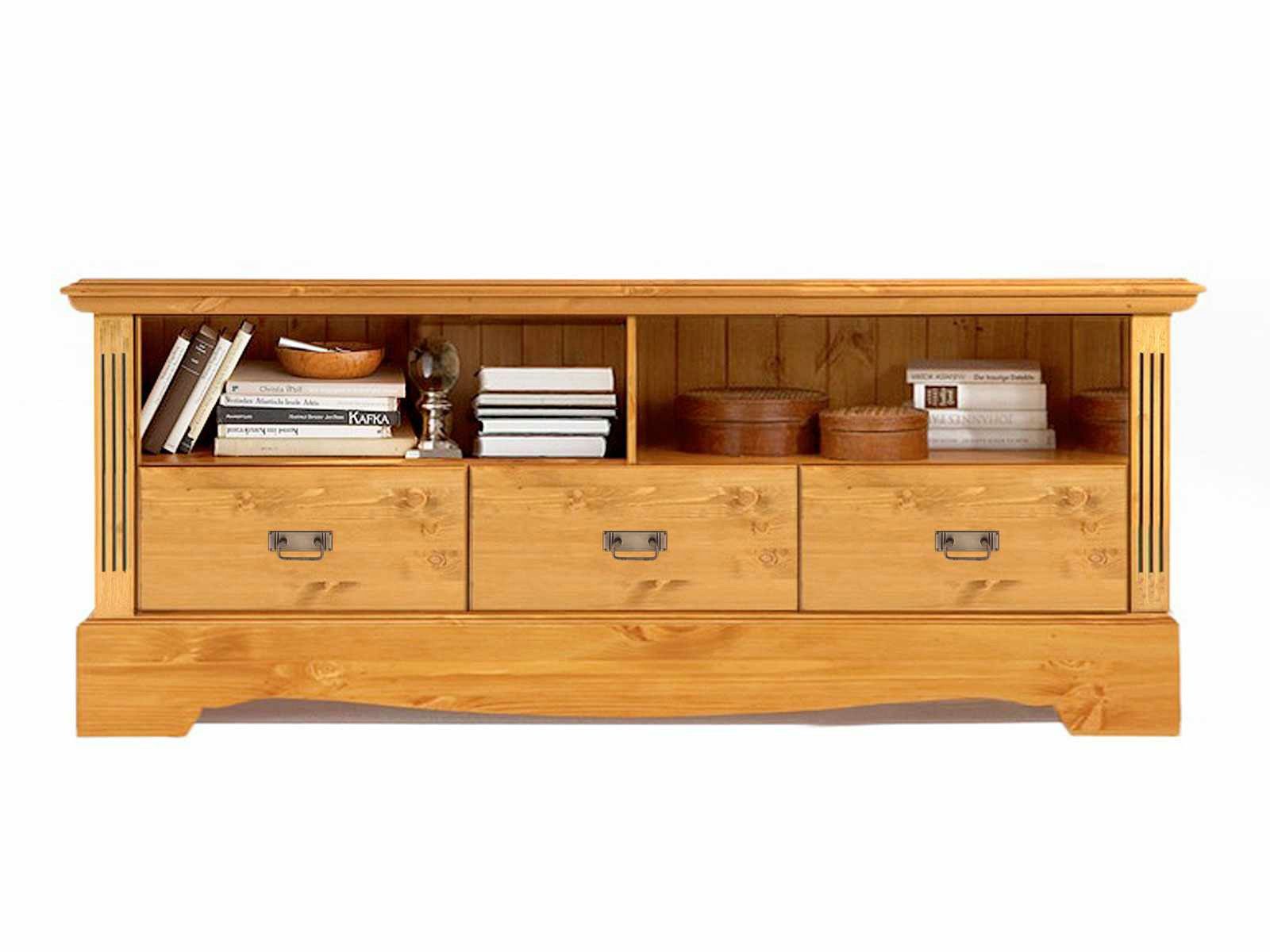 Casamia TV-Board TV Lowboard TV Schrank Florenz mit Staufach und 3 Schubladen Pinie Nor