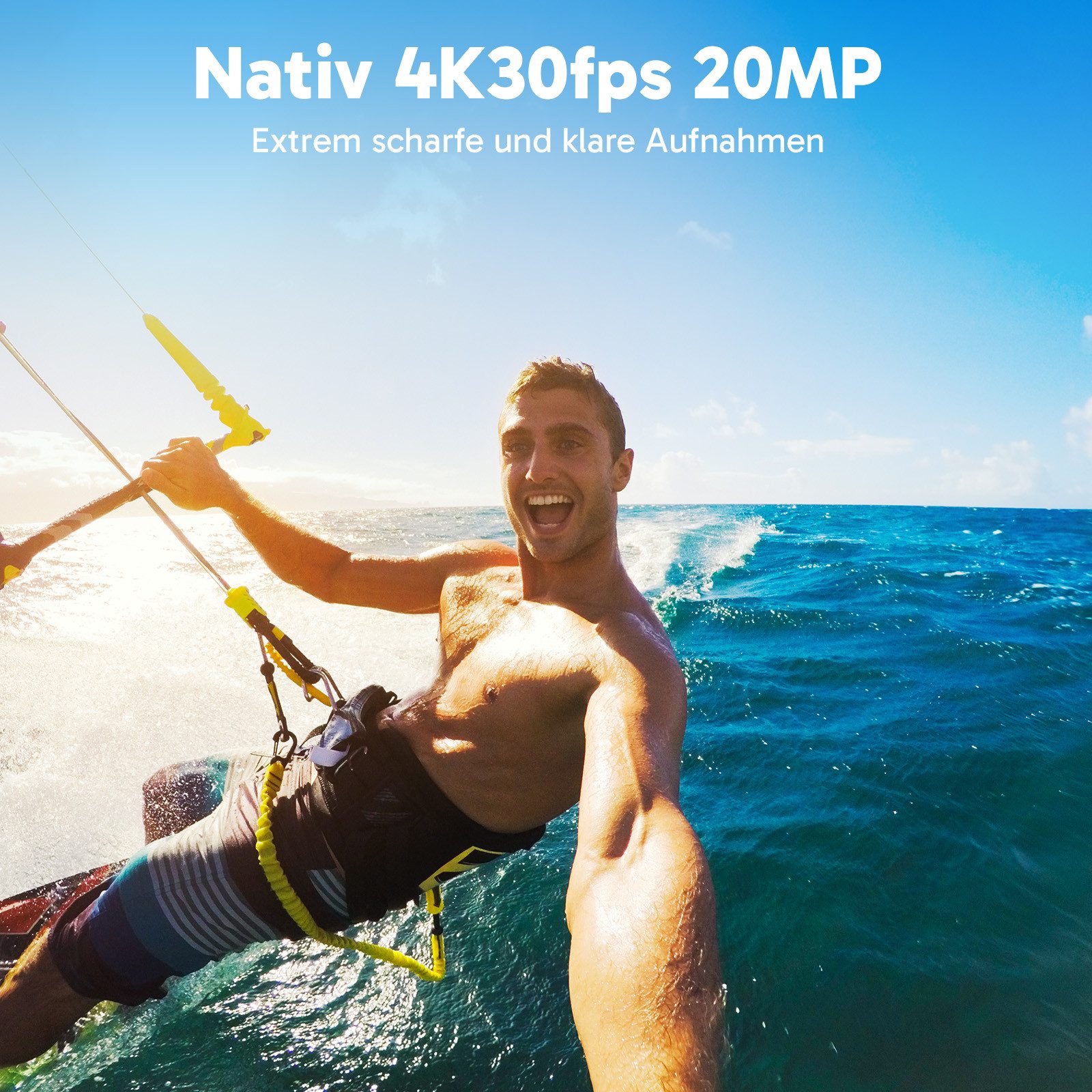 Akaso V50 Pro Action Cam (4K Ultra HD, Wi-Fi 2.4G, wasserdicht bis zu 40m, EIS3.0, LDC, Fernbedienung)