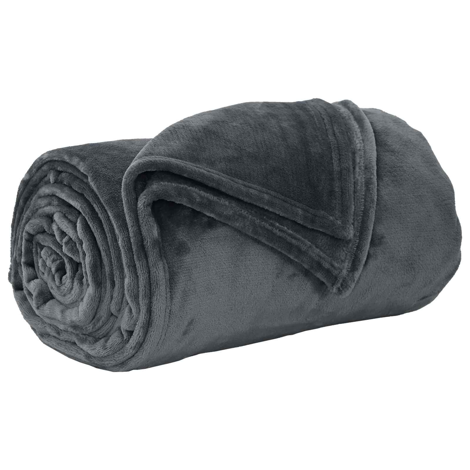 Bettüberwurf Wohndecke Dunkelgrau 220 x 240 cm 1.37 kg Fleece