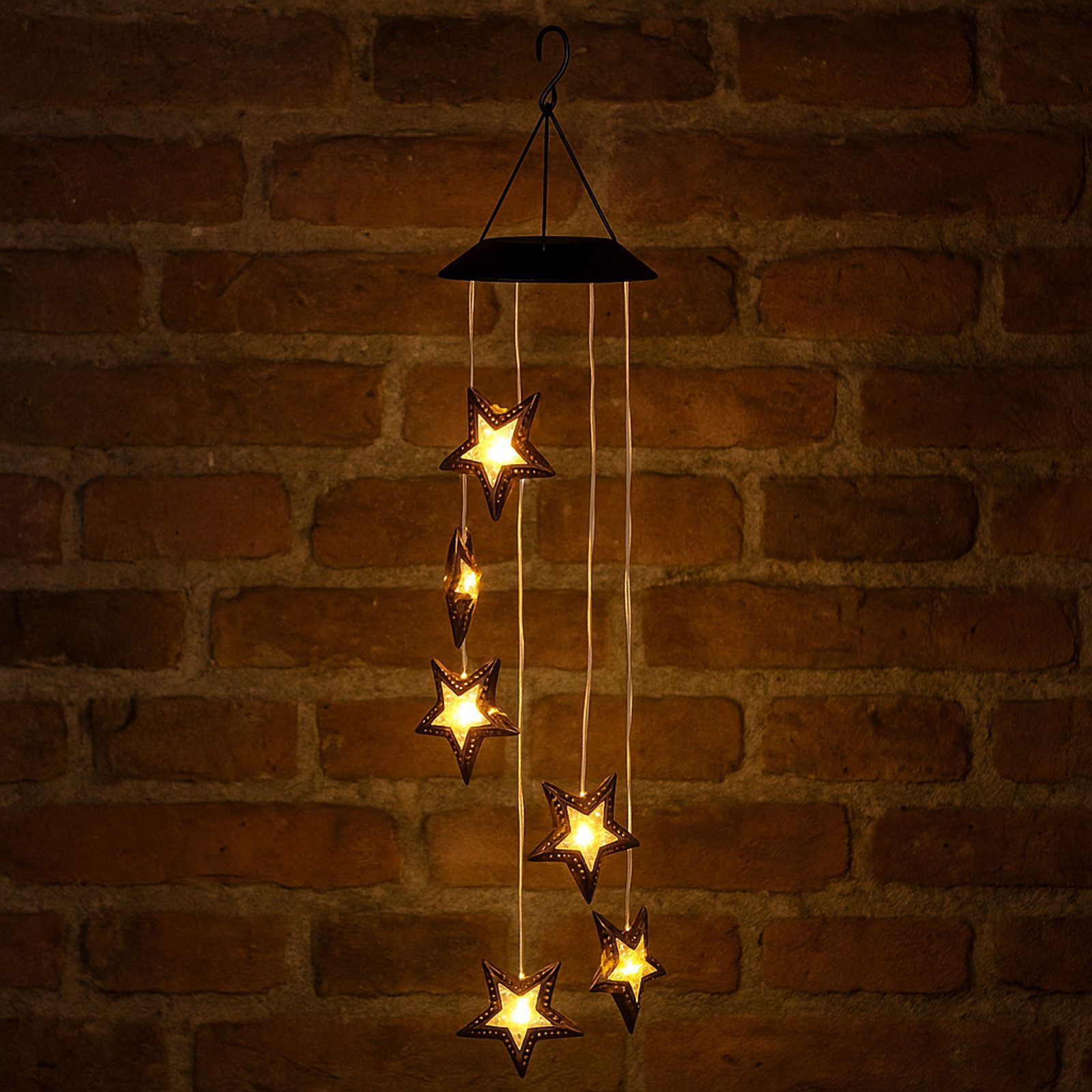 Gravidus LED Solarleuchte LED Solar Hänge-Windspiel Sternenstaub mit 6 Meta günstig online kaufen