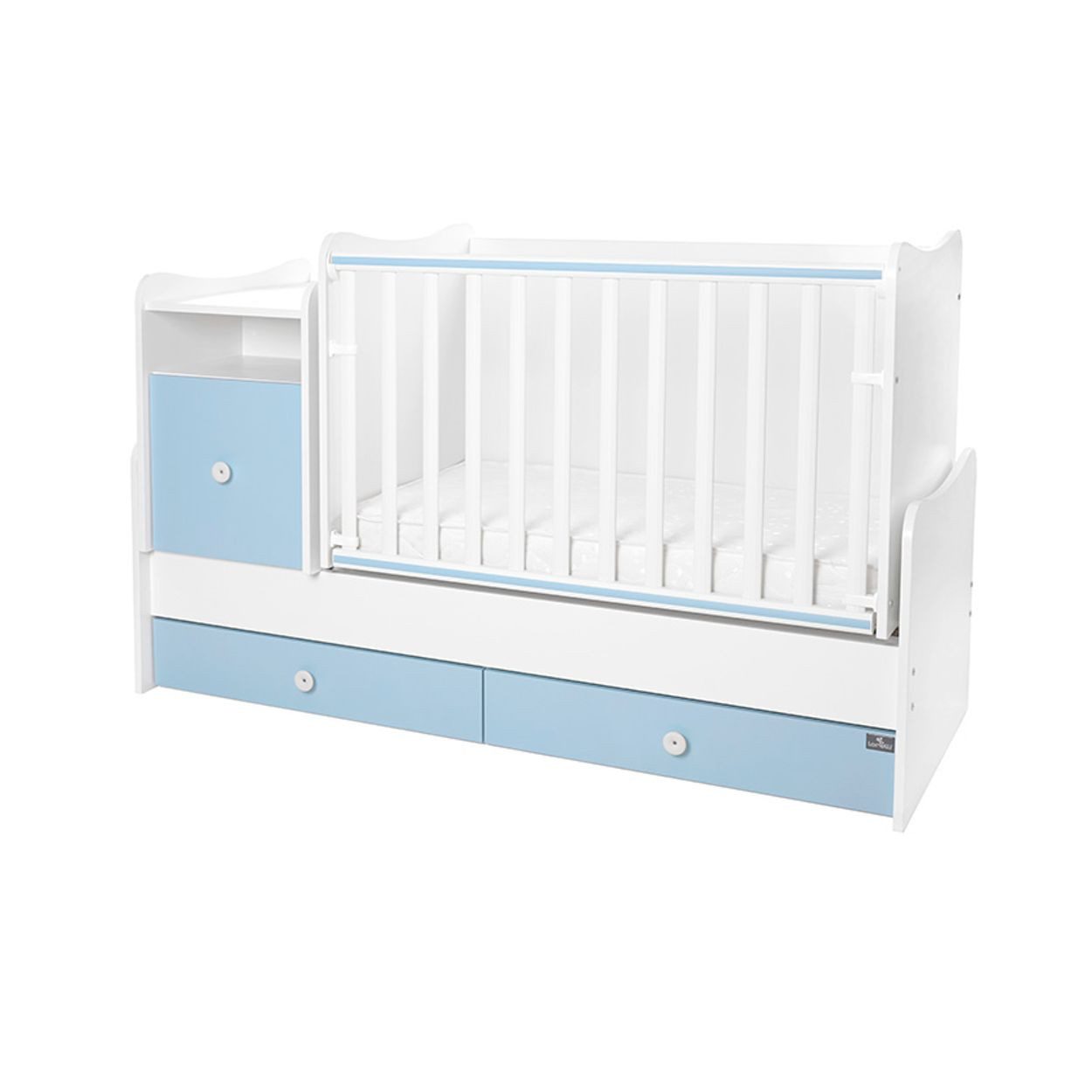 Lorelli Komplettbett Babybett Trend Plus 70x160cm, Schreibtisch Kinderbett Schubladen Kommode